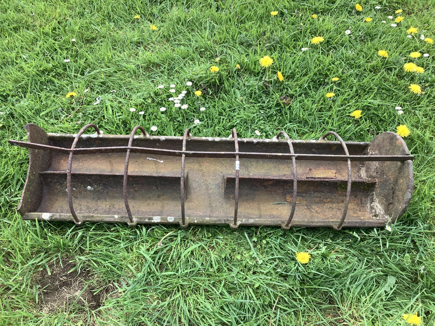 Victorian Cast Iron Rectangle Rusty Pig Trough 7"Hx1'1"W