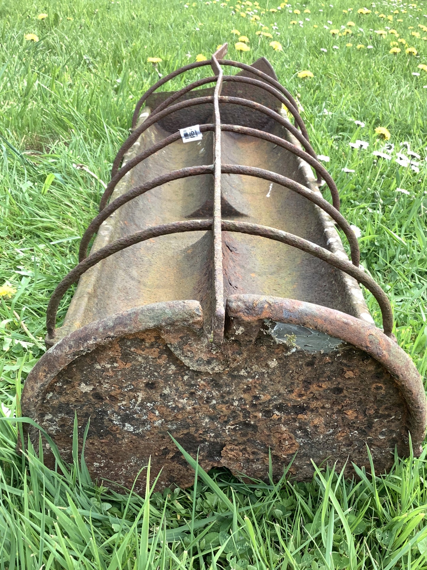 Victorian Cast Iron Rectangle Rusty Pig Trough 7"Hx1'1"W