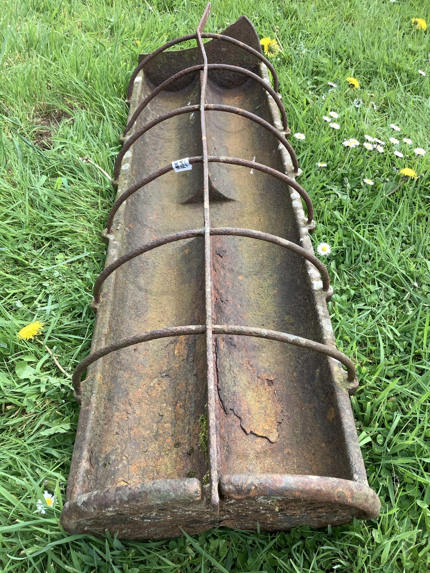 Victorian Cast Iron Rectangle Rusty Pig Trough 7"Hx1'1"W