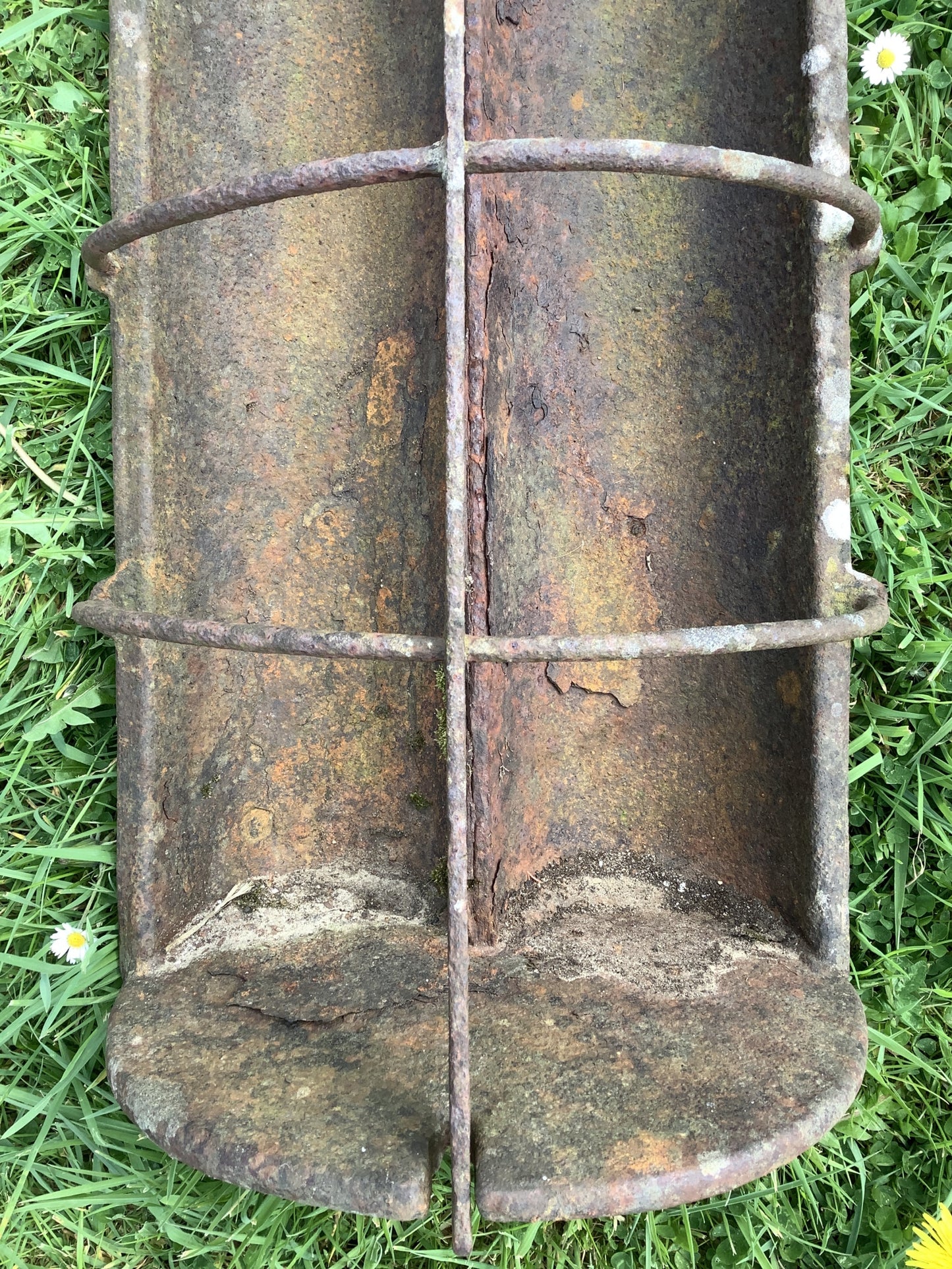 Victorian Cast Iron Rectangle Rusty Pig Trough 7"Hx1'1"W