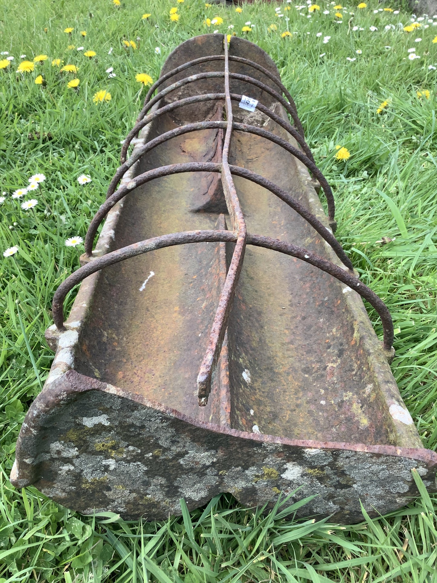 Victorian Cast Iron Rectangle Rusty Pig Trough 7"Hx1'1"W