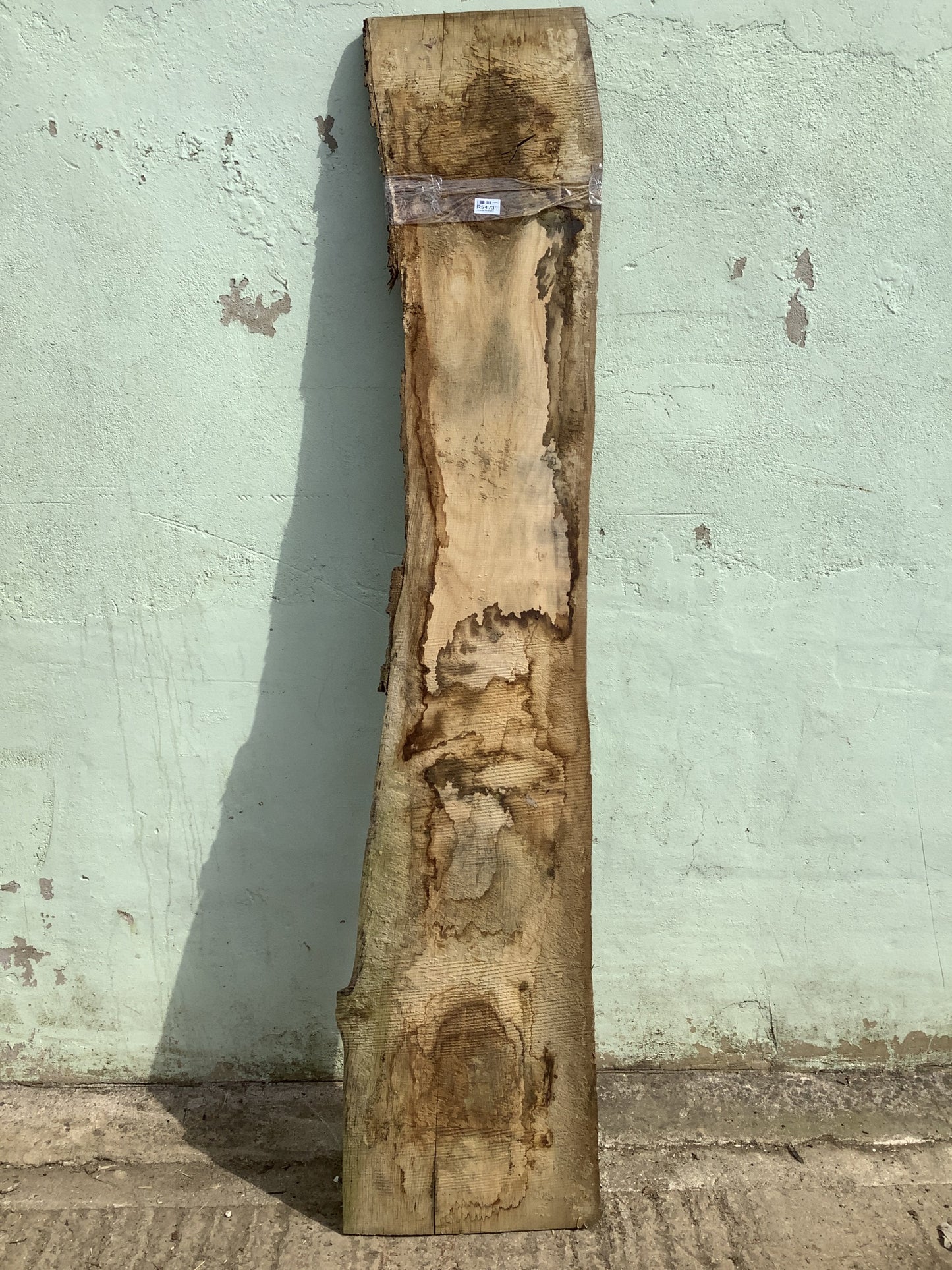 6'6" L Live Waney Edge Rustic Solid Oak Air Dried Hardwood Timber Board