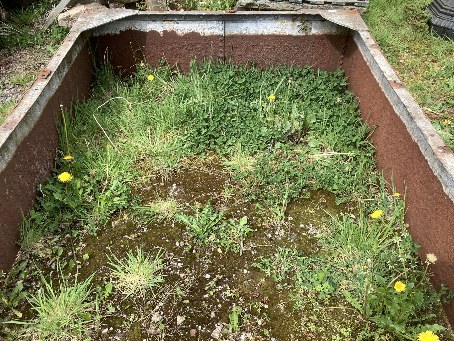 Vintage Galvanized Rivited Old Water Tank Perfect Garden Rasied Bed Surround