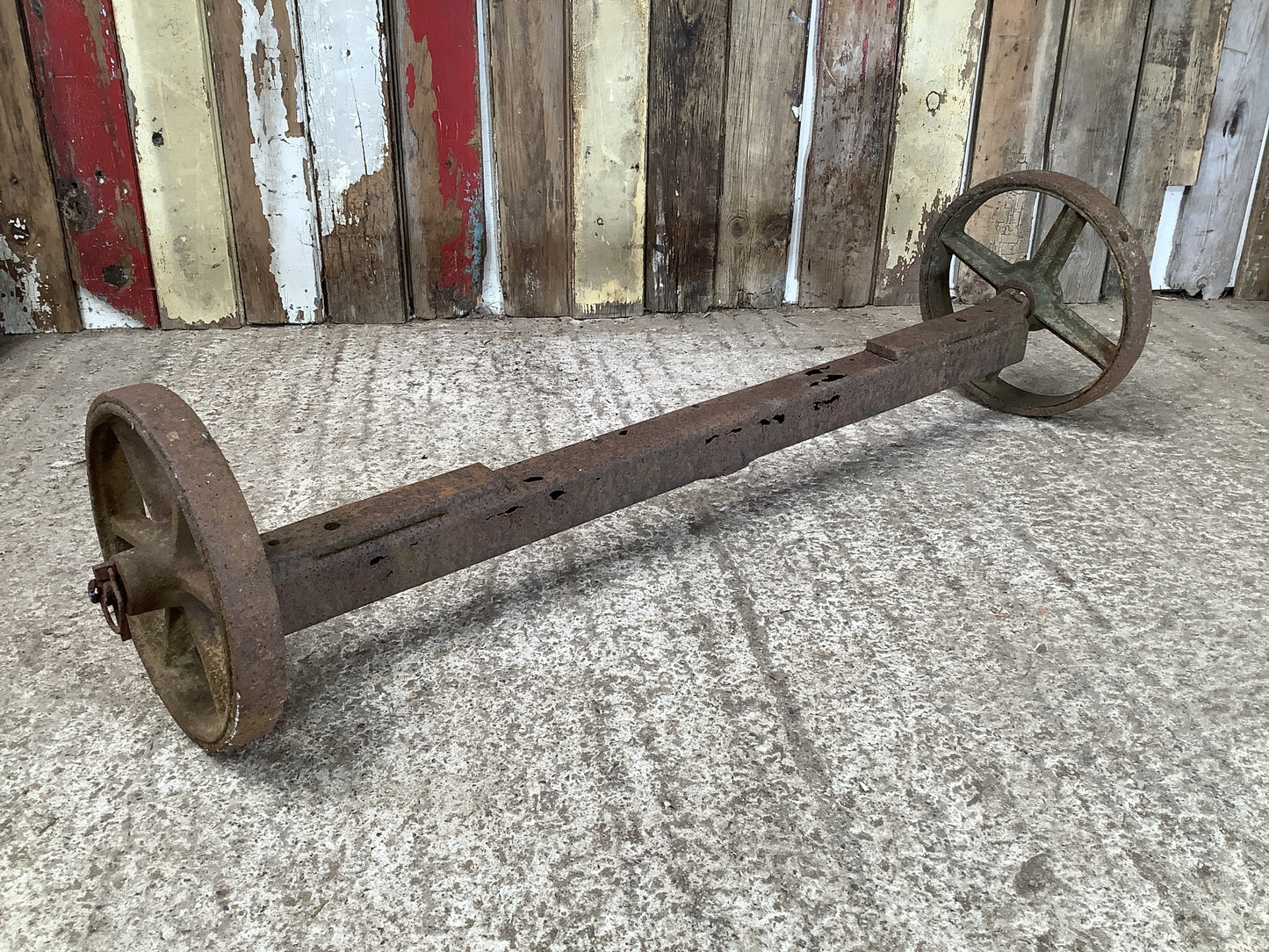 Old Cast Iron Metal 4 & 6 Spoke Odd Hen House Trolly Wheels