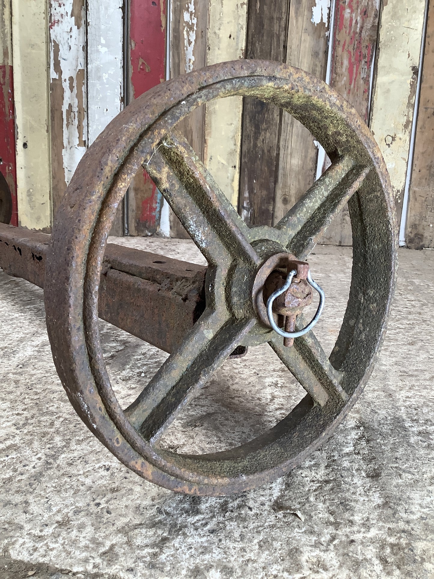 Old Cast Iron Metal 4 & 6 Spoke Odd Hen House Trolly Wheels