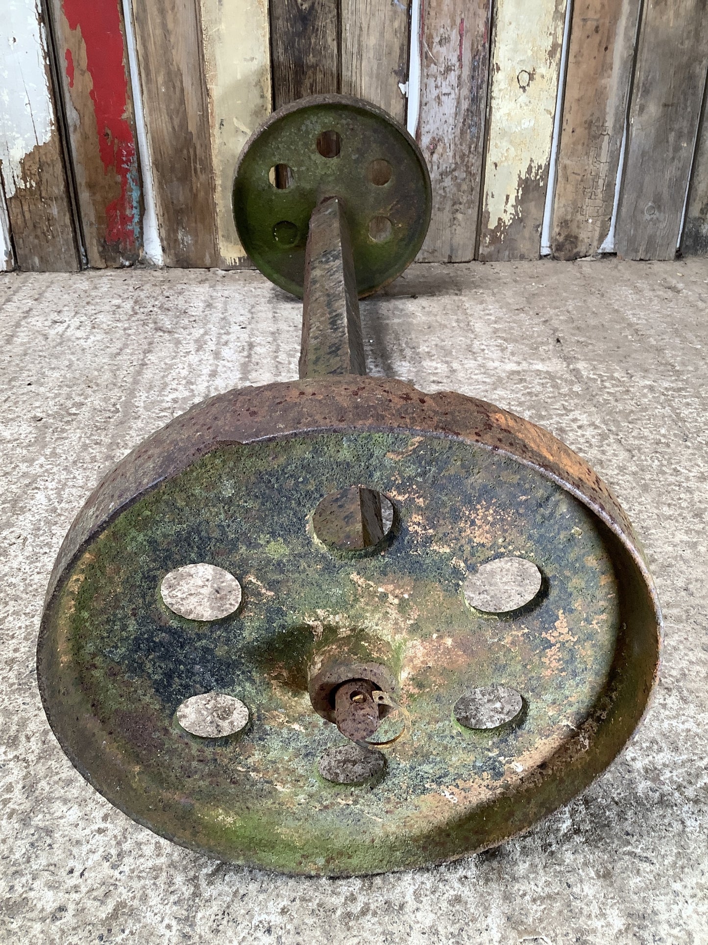 Old Cast Iron Metal 6 Hole Centres Hen House Trolly Wheels