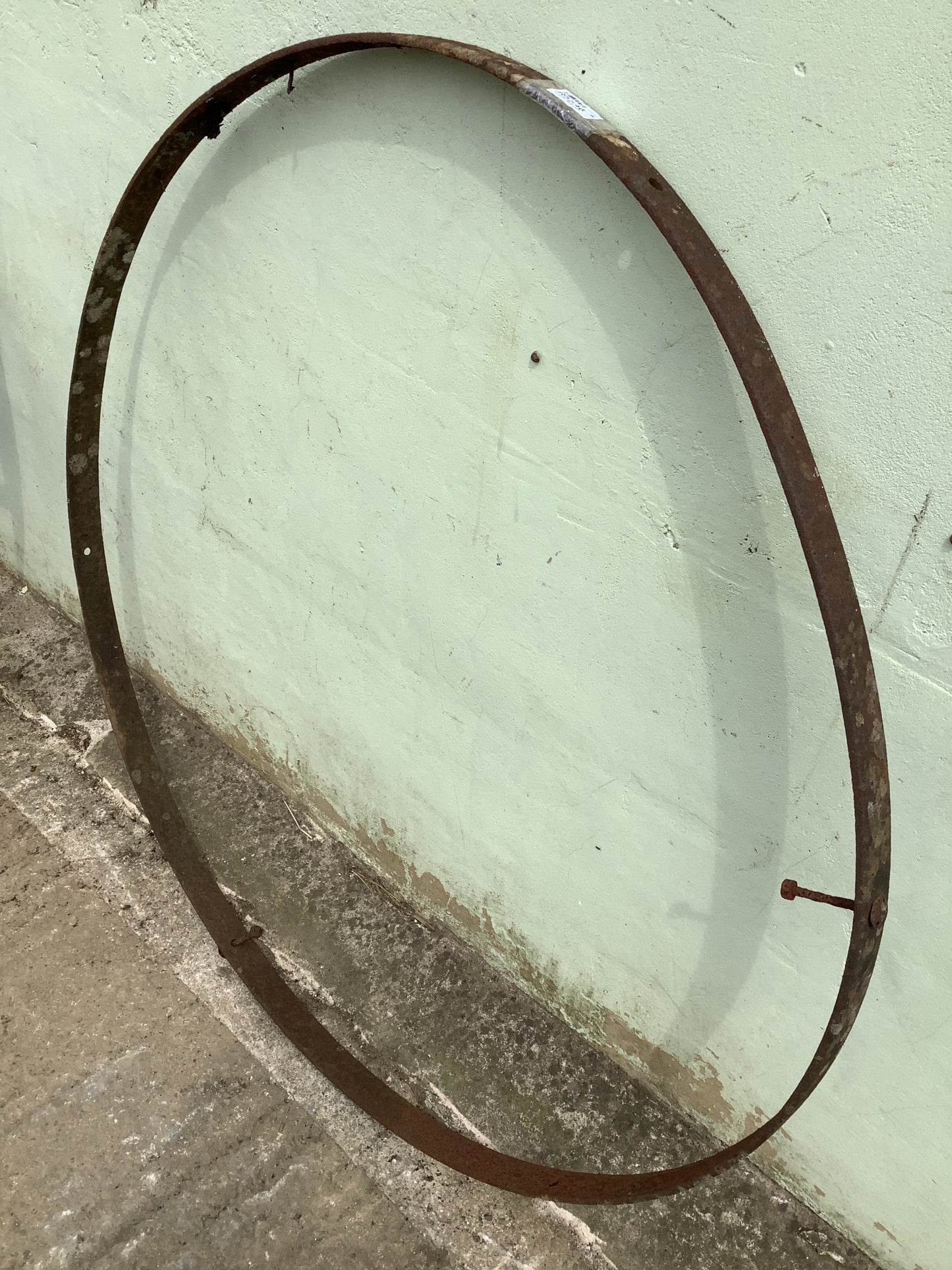 3'8"H 0'1"x W Large Rusty Waggon Wheel Metal Steel Rim Metalworking