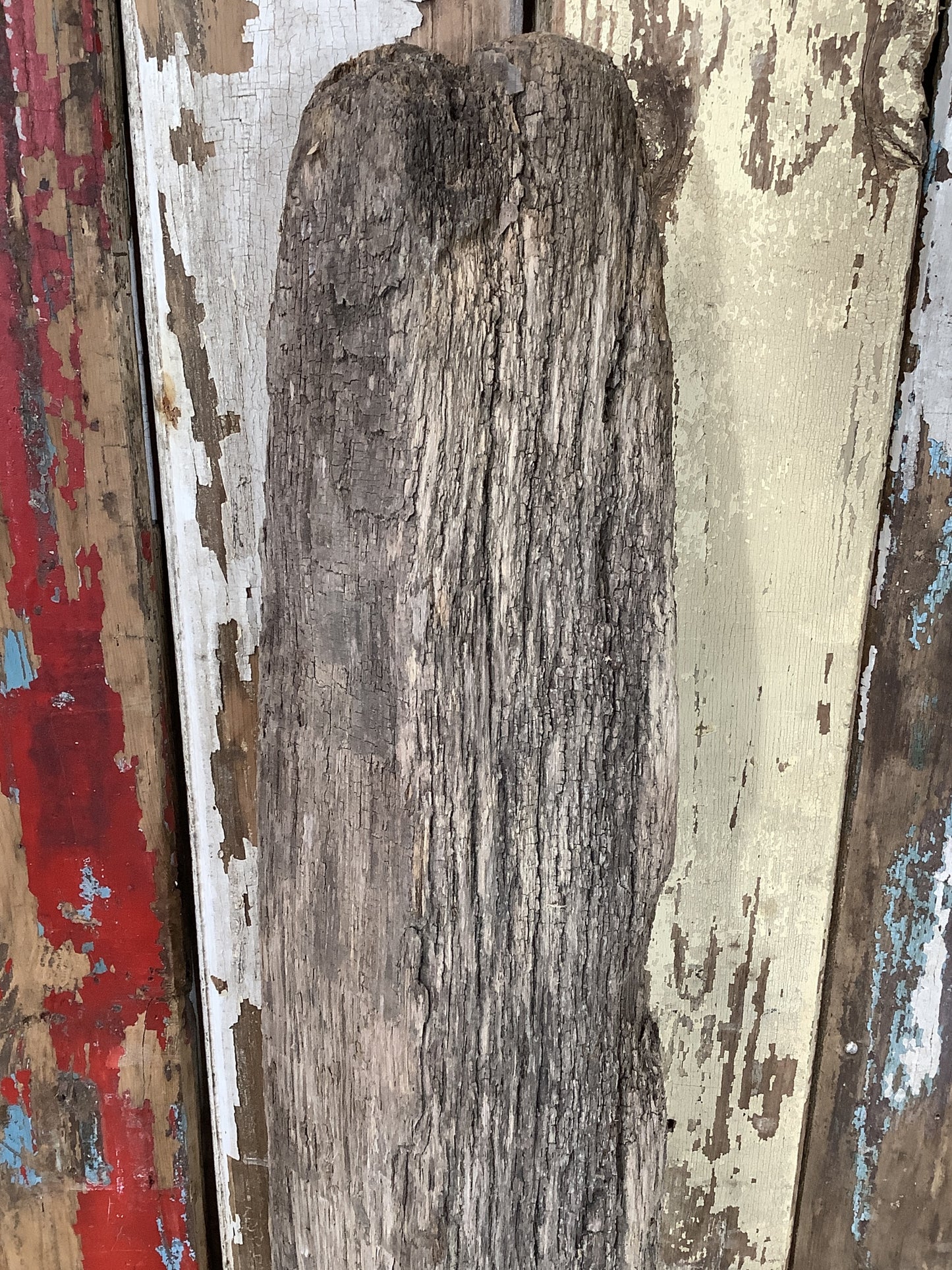 4'1" L Reclaimed Old Solid Oak Timber Post Beam