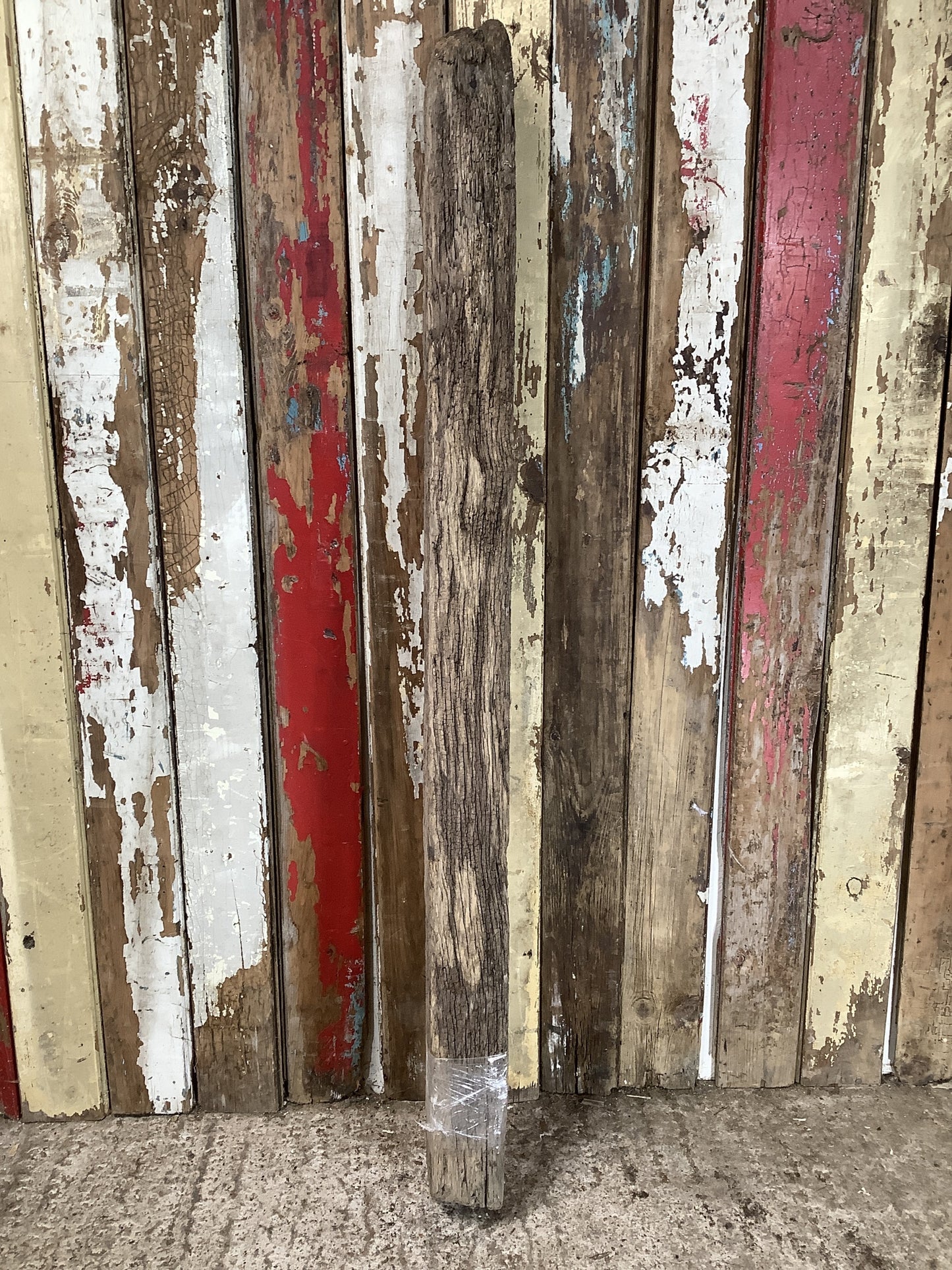 4'1" L Reclaimed Old Solid Oak Timber Post Beam