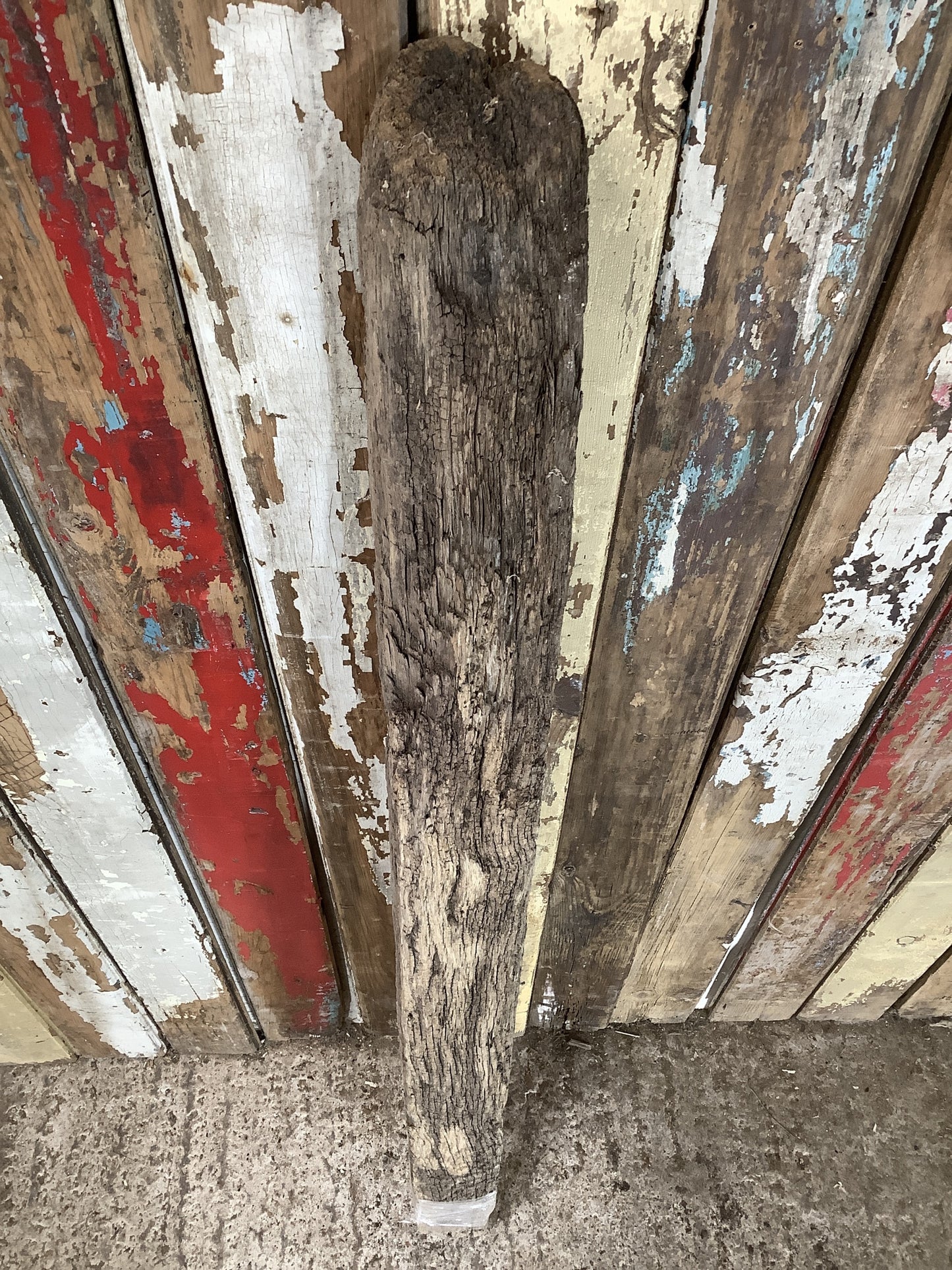 4'1" L Reclaimed Old Solid Oak Timber Post Beam