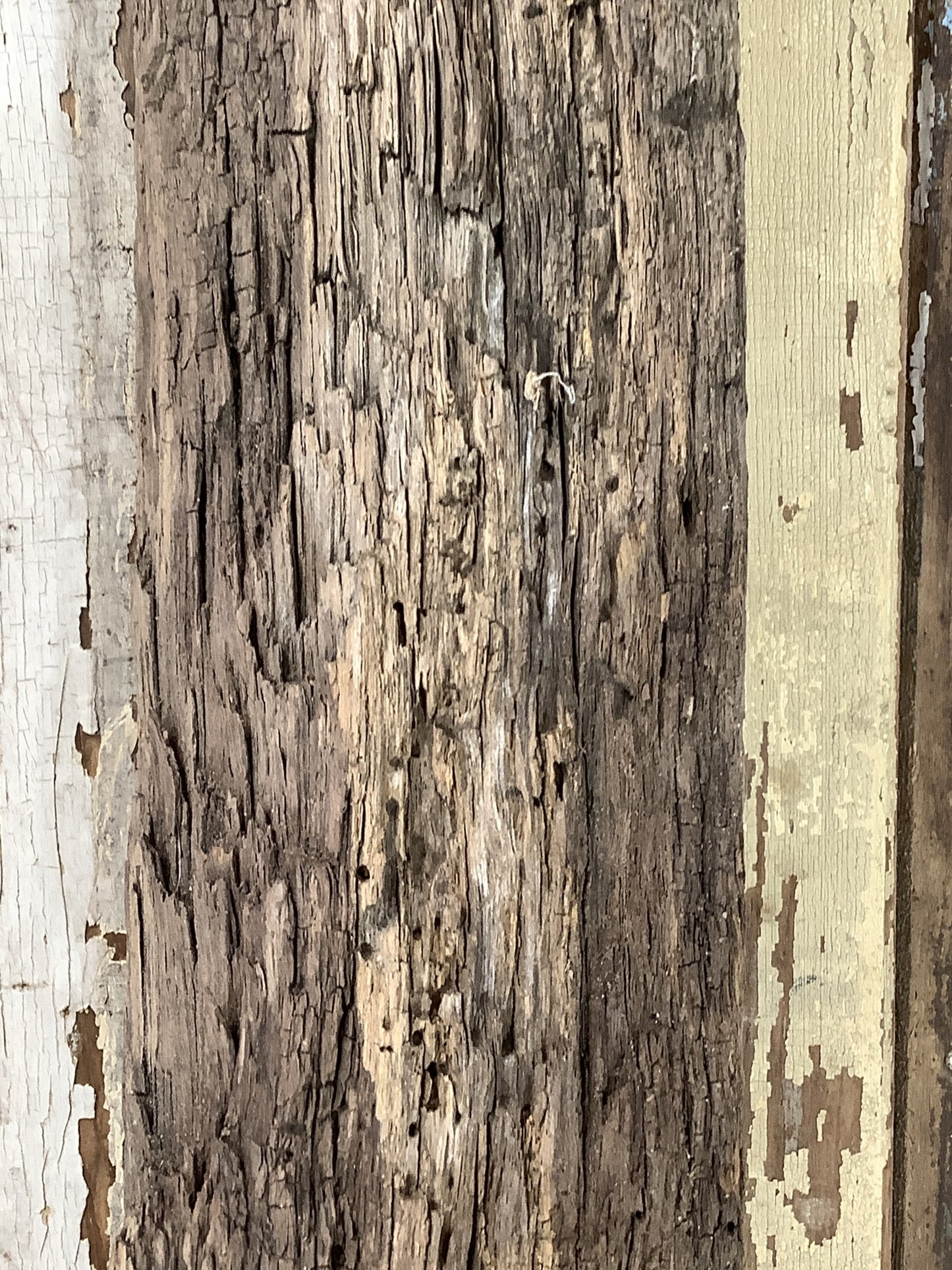 4'1" L Reclaimed Old Solid Oak Timber Post Beam