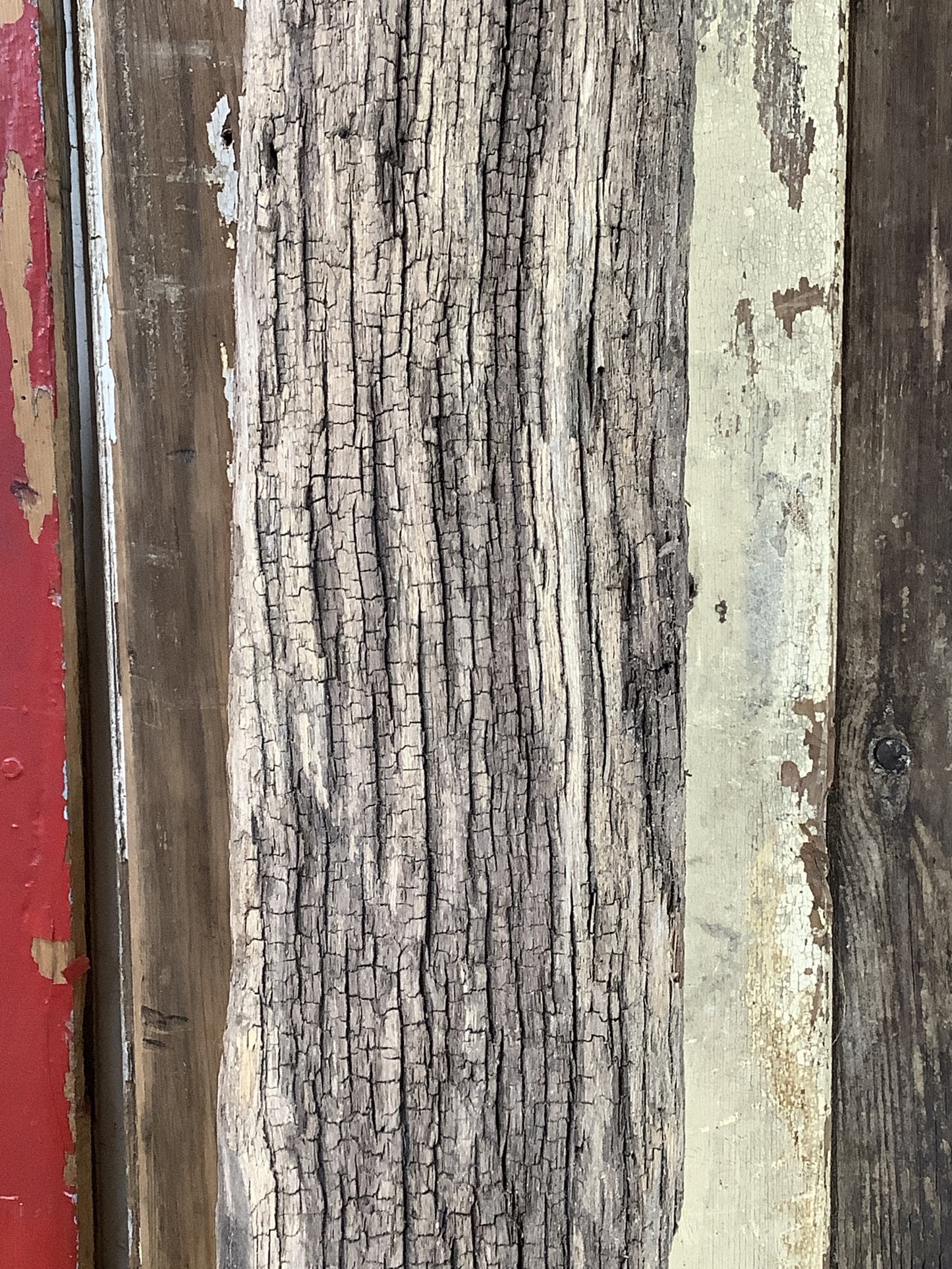 4'1" L Reclaimed Old Solid Oak Timber Post Beam