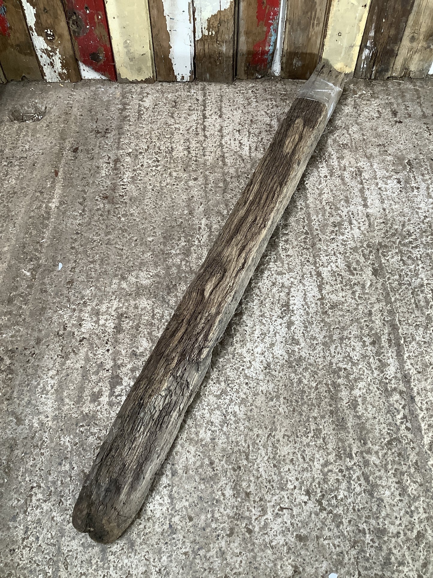 4'1" L Reclaimed Old Solid Oak Timber Post Beam