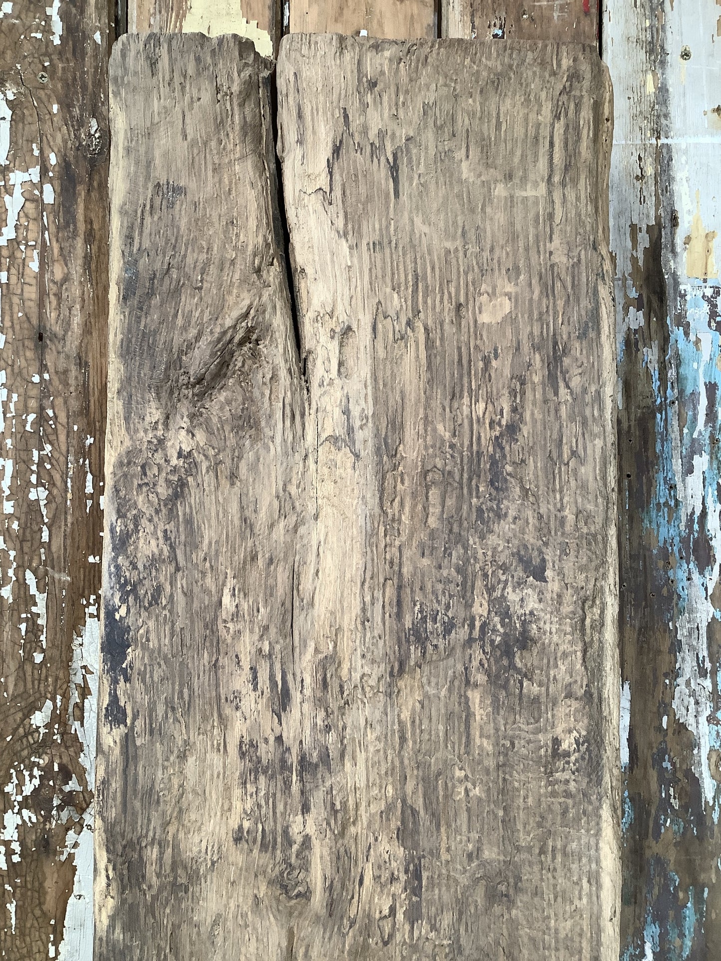 5'3" L Reclaimed Large Old Solid Oak Timber Post Beam
