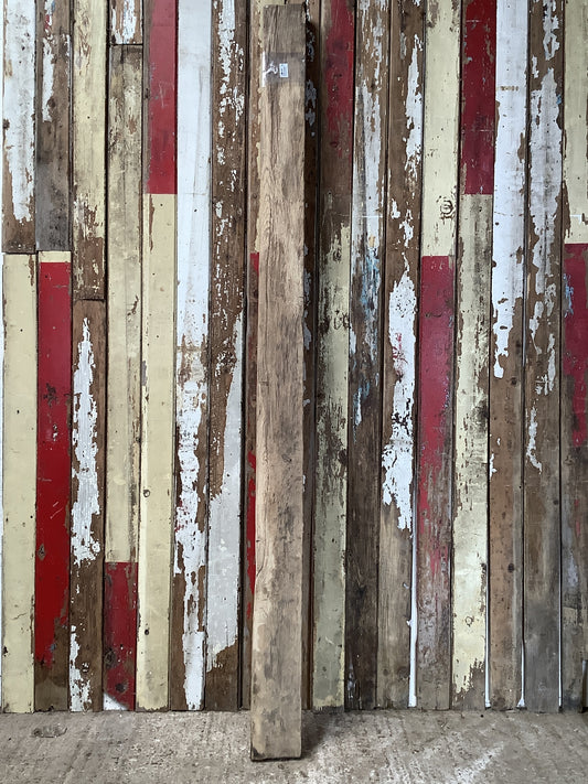 7'2" L Reclaimed Old Solid Oak Timber Post Joist Beam