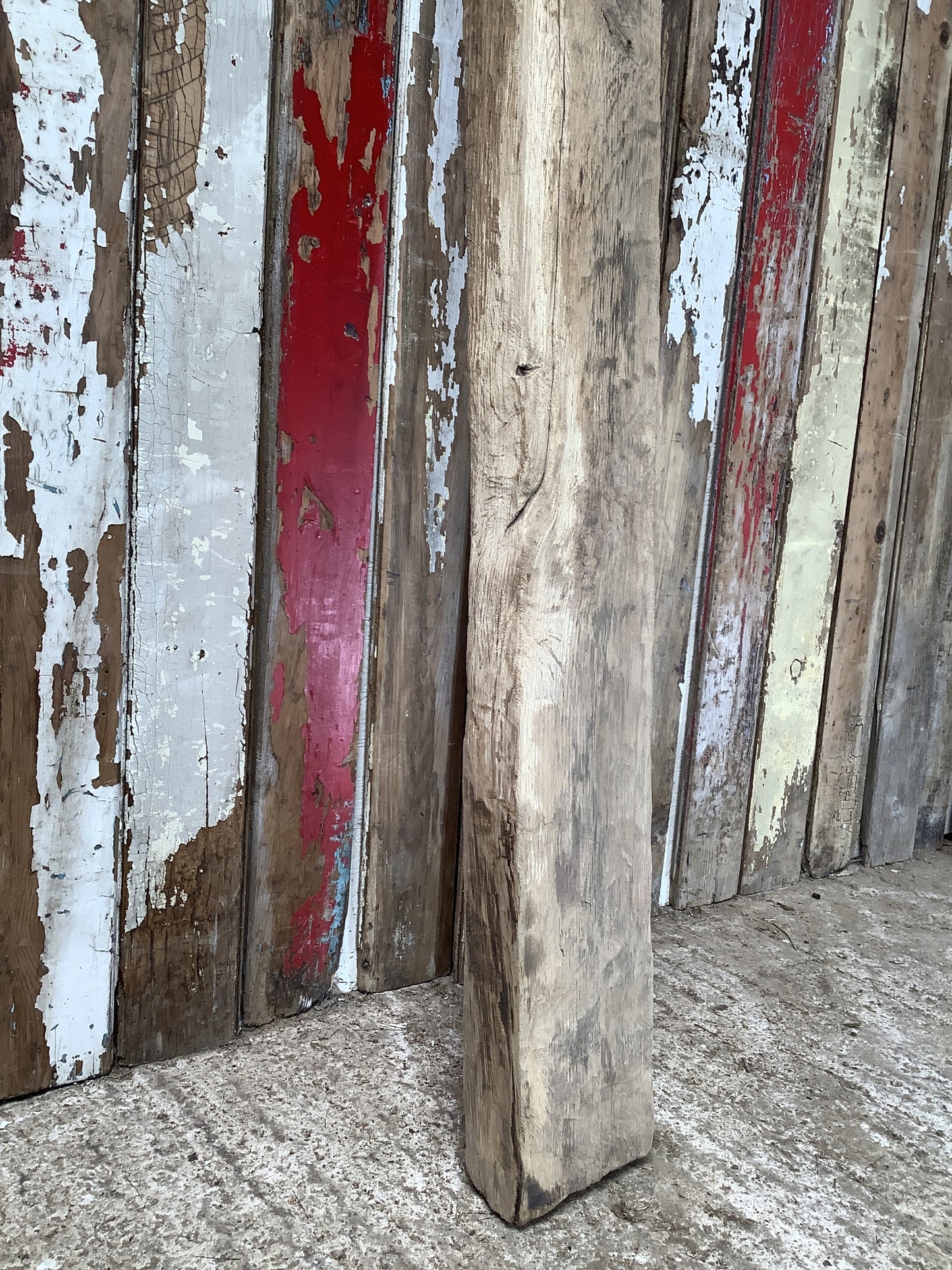 7'2" L Reclaimed Old Solid Oak Timber Post Joist Beam