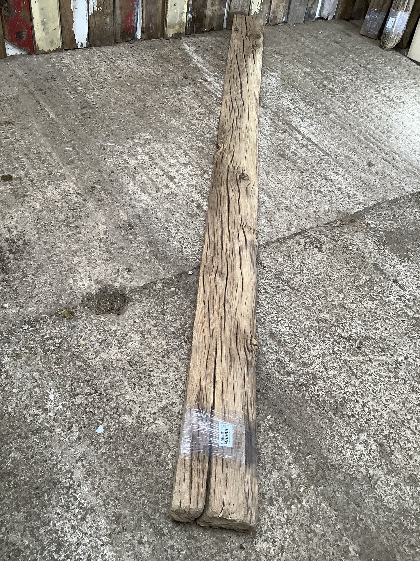 7'3" L Reclaimed Old Solid Oak Timber Post Joist Beam