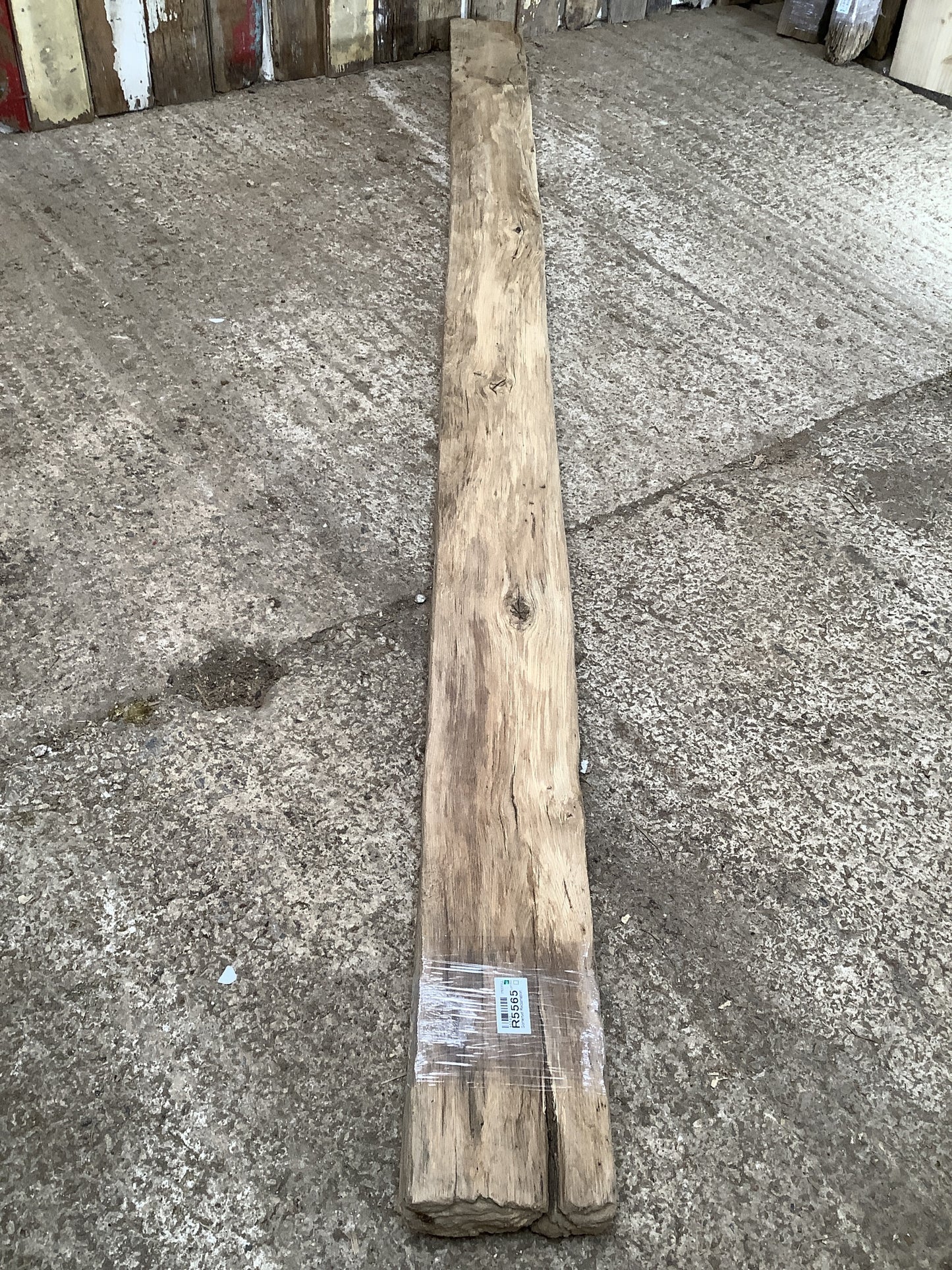 7'3" L Reclaimed Old Solid Oak Timber Post Joist Beam