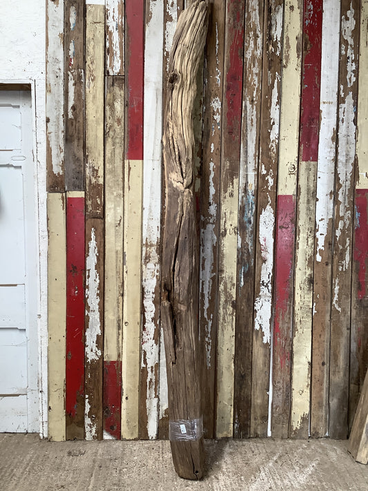 7'11" L Reclaimed Old Solid Oak Timber Post Joist Beam