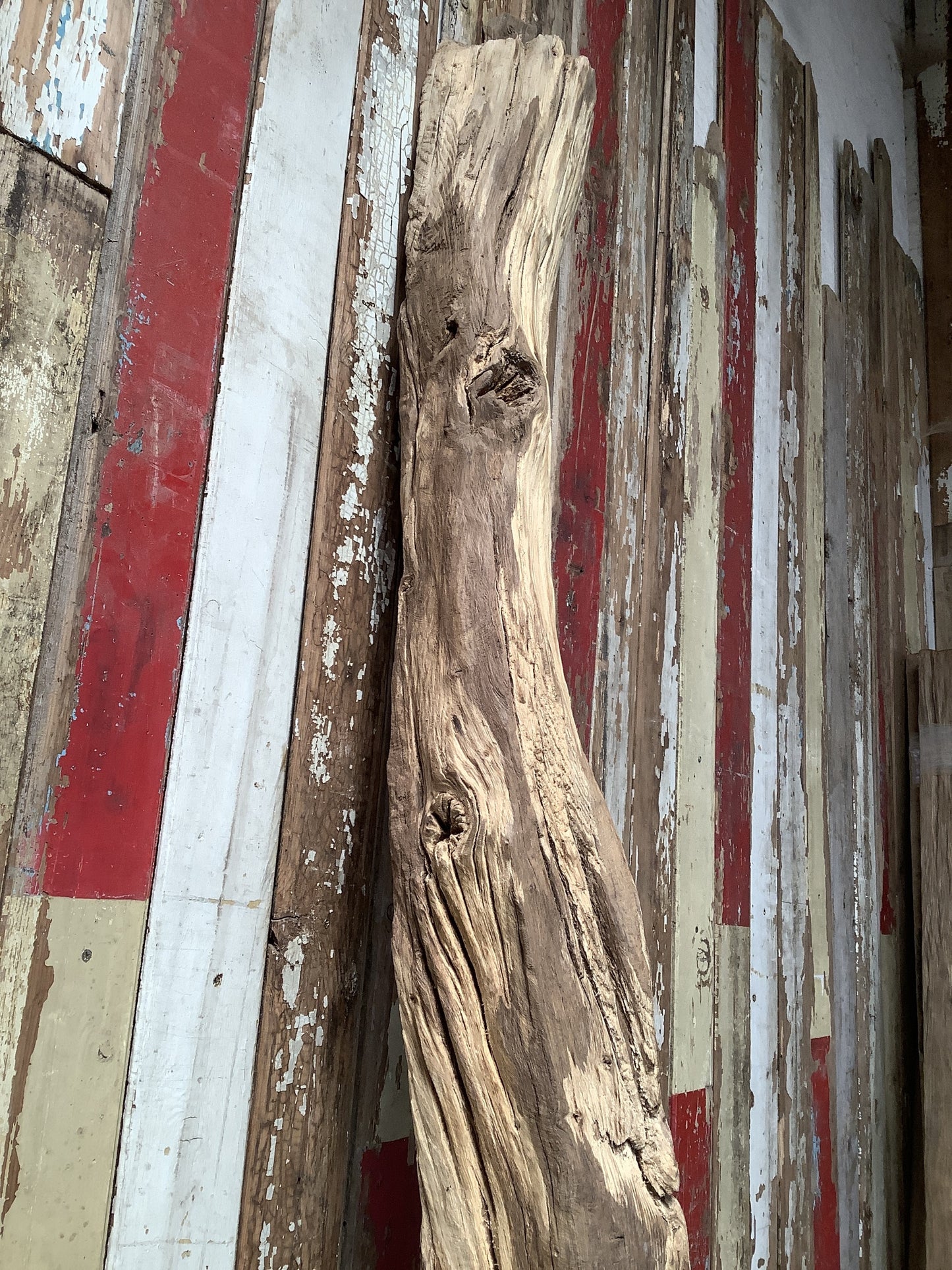 7'11" L Reclaimed Old Solid Oak Timber Post Joist Beam