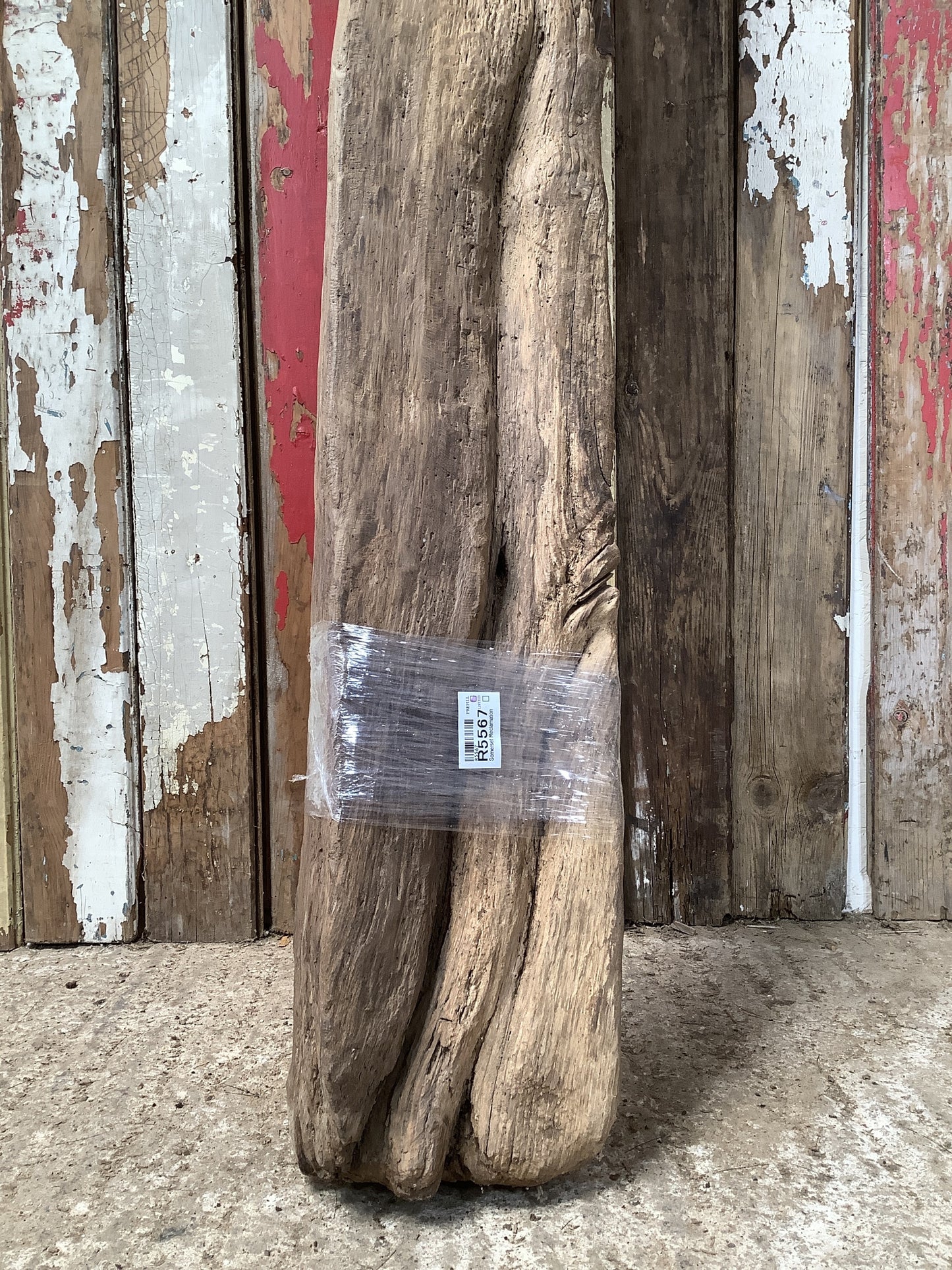 7'11" L Reclaimed Old Solid Oak Timber Post Joist Beam