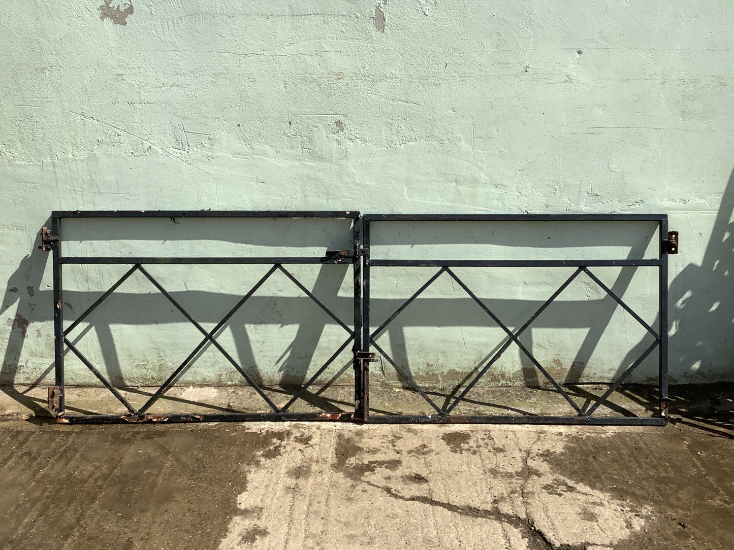 2'7"H 7'8"x W Pair of Metal Steel Garden Drive House Gates