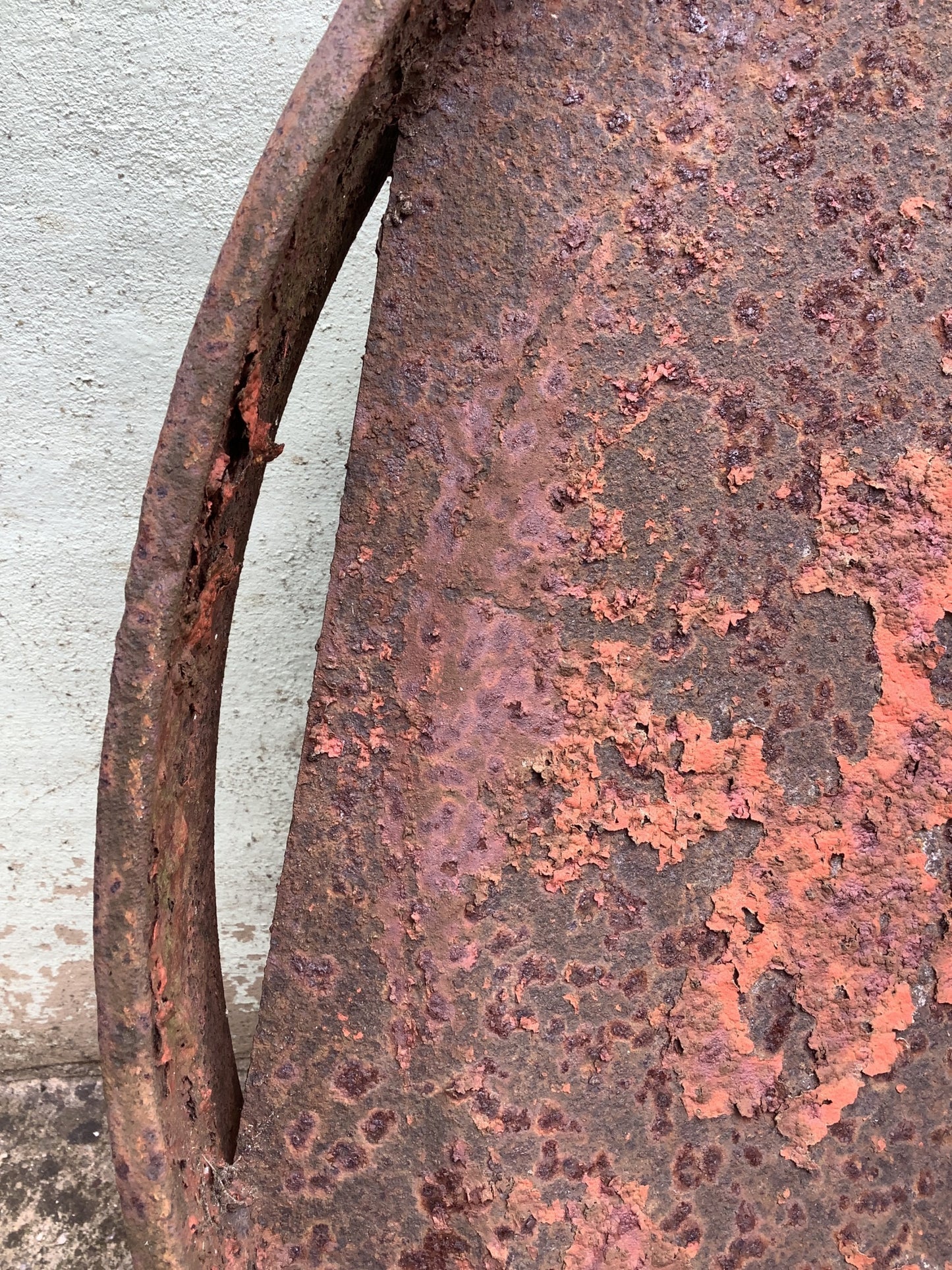 Old Reclaimed Rusty Metal Disc Machine Trolly Marker Wheel 1'7"H 0'2"x W