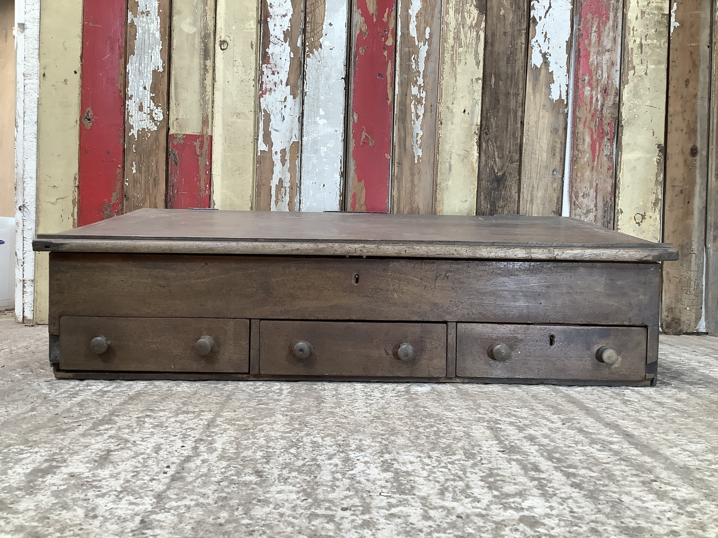 Antique Victorian Mahogany Writing Desk Slope With Drawers "H 2'11"x W