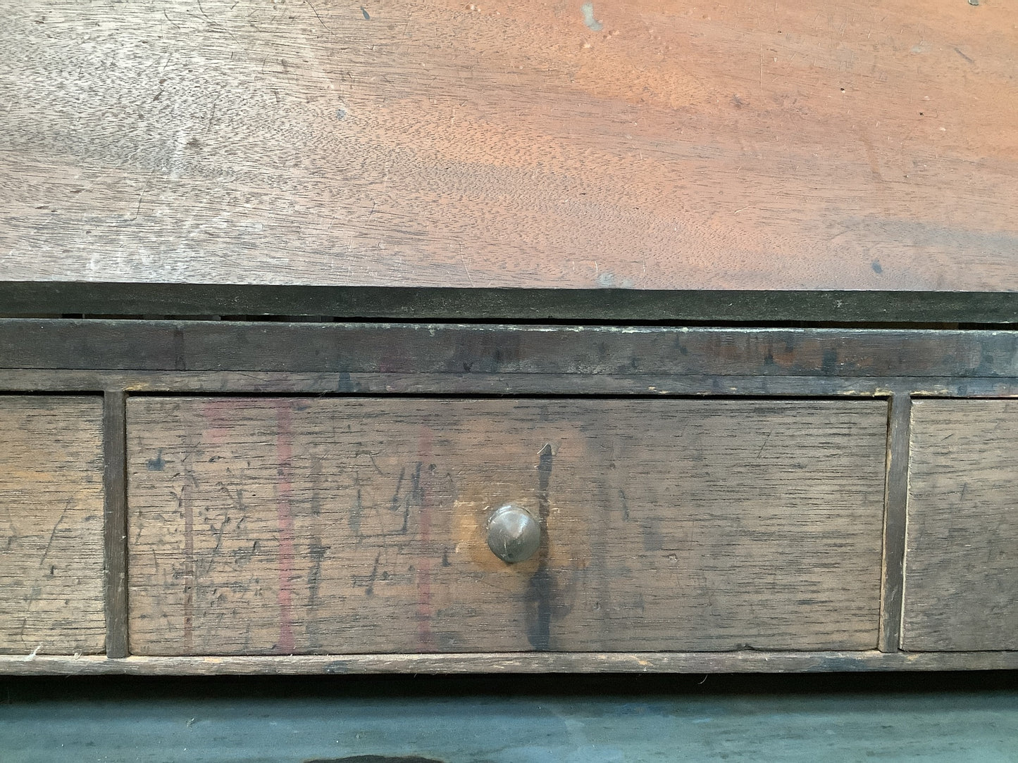 Antique Victorian Mahogany Writing Desk Slope With Drawers "H 2'11"x W