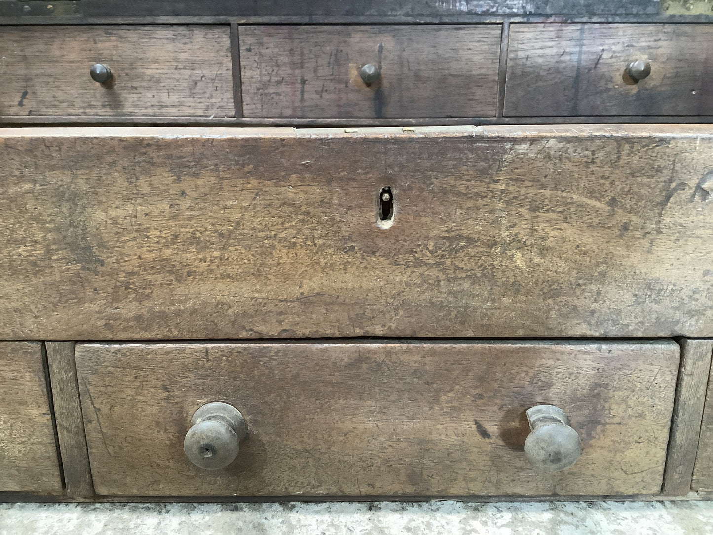 Antique Victorian Mahogany Writing Desk Slope With Drawers "H 2'11"x W