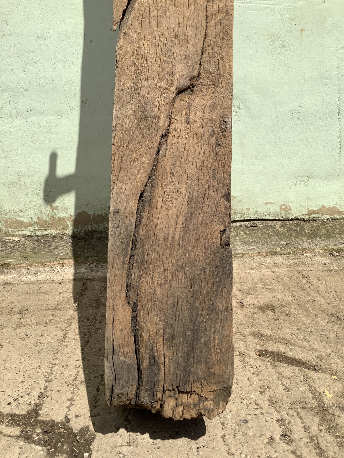6'11" Long Old Solid English Oak Reclaimed Seasoned Rustic Fireplace Beam