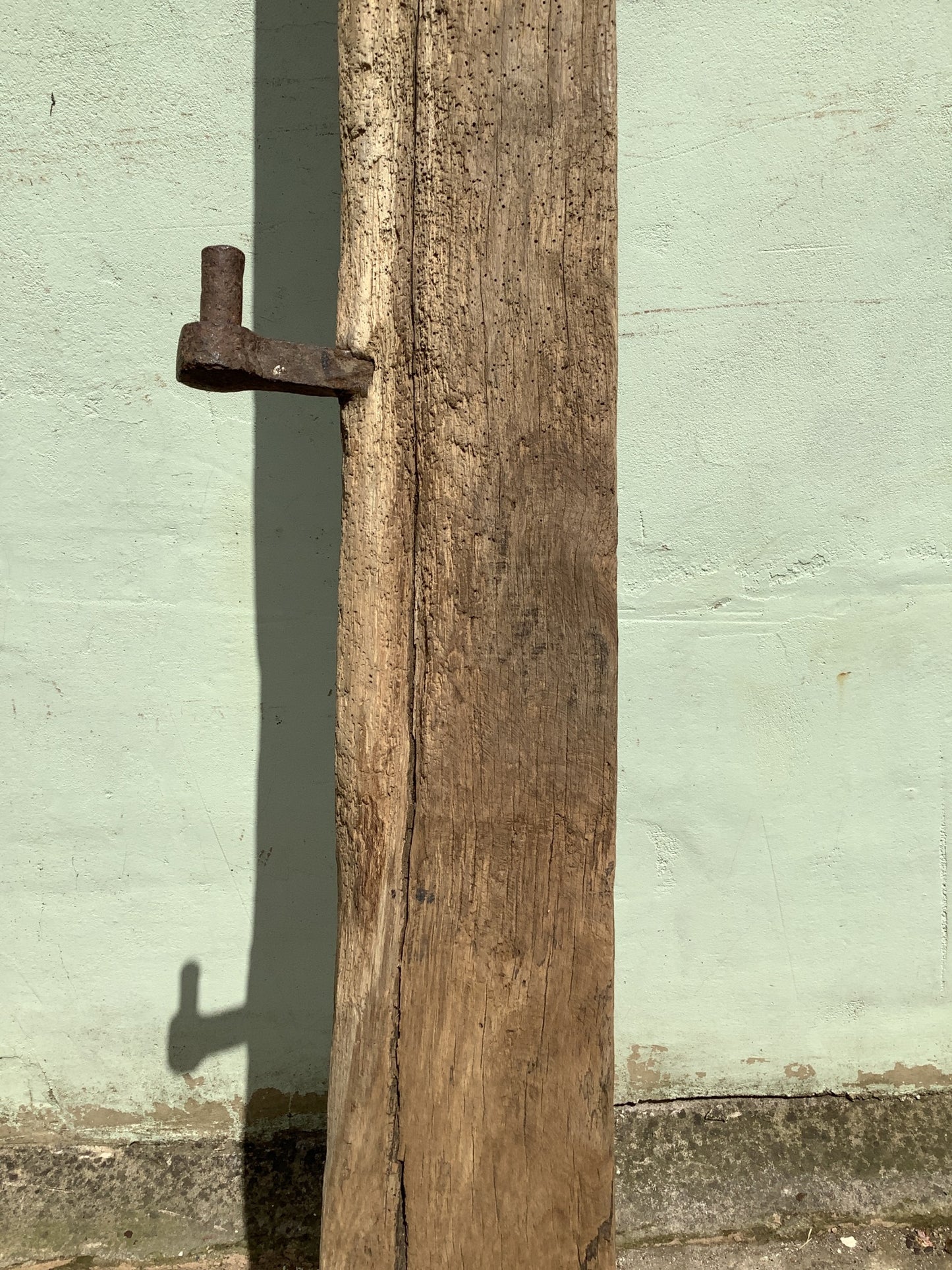 6'11" Long Old Solid English Oak Reclaimed Seasoned Rustic Fireplace Beam