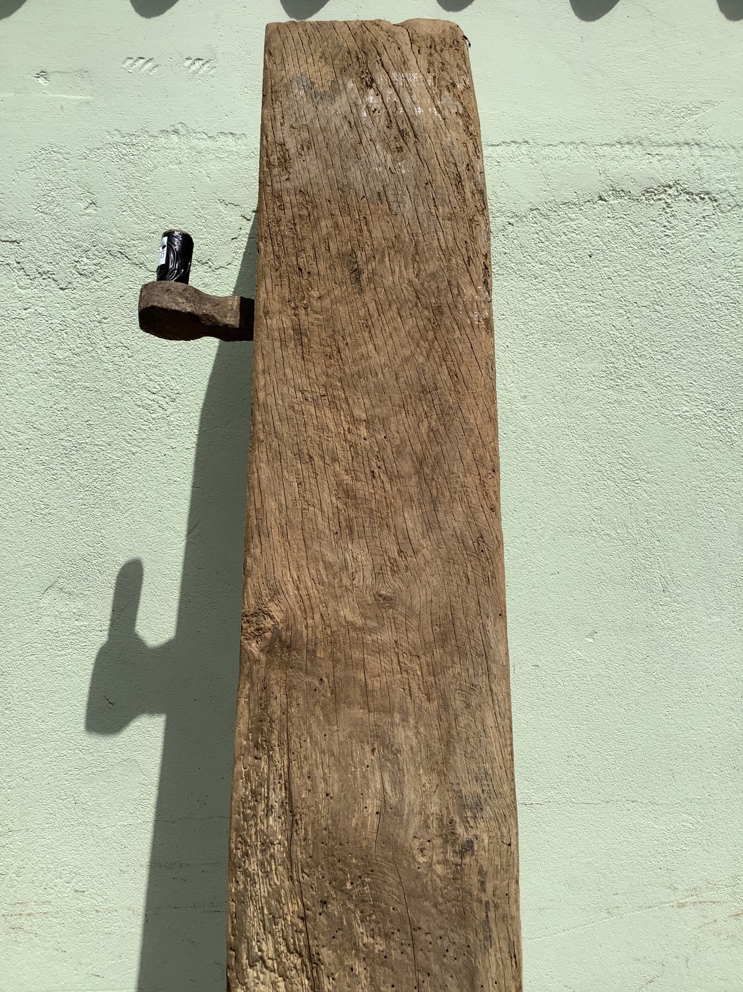6'11" Long Old Solid English Oak Reclaimed Seasoned Rustic Fireplace Beam