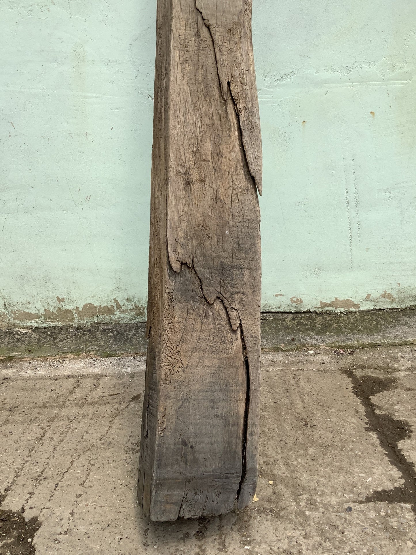 6'11" Long Old Solid English Oak Reclaimed Seasoned Rustic Fireplace Beam