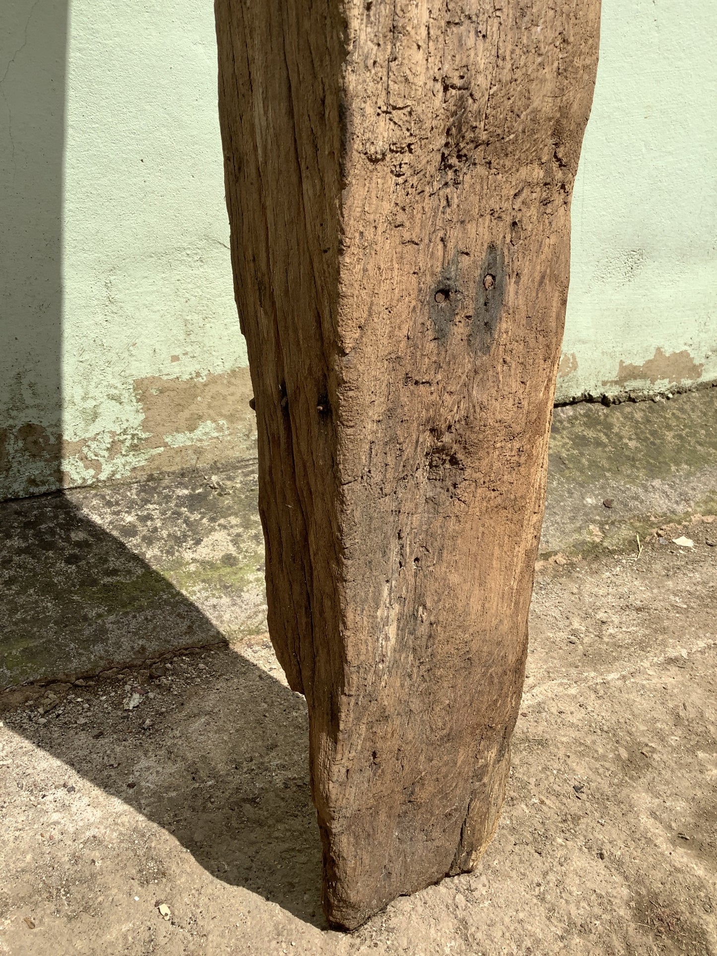 6'4" Long Old Solid English Oak Reclaimed Seasoned Rustic Fireplace Beam