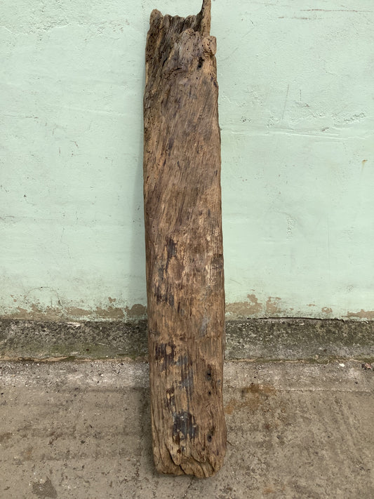 4'0" Long Old Solid English Oak Reclaimed Seasoned Rustic Fireplace Beam Post