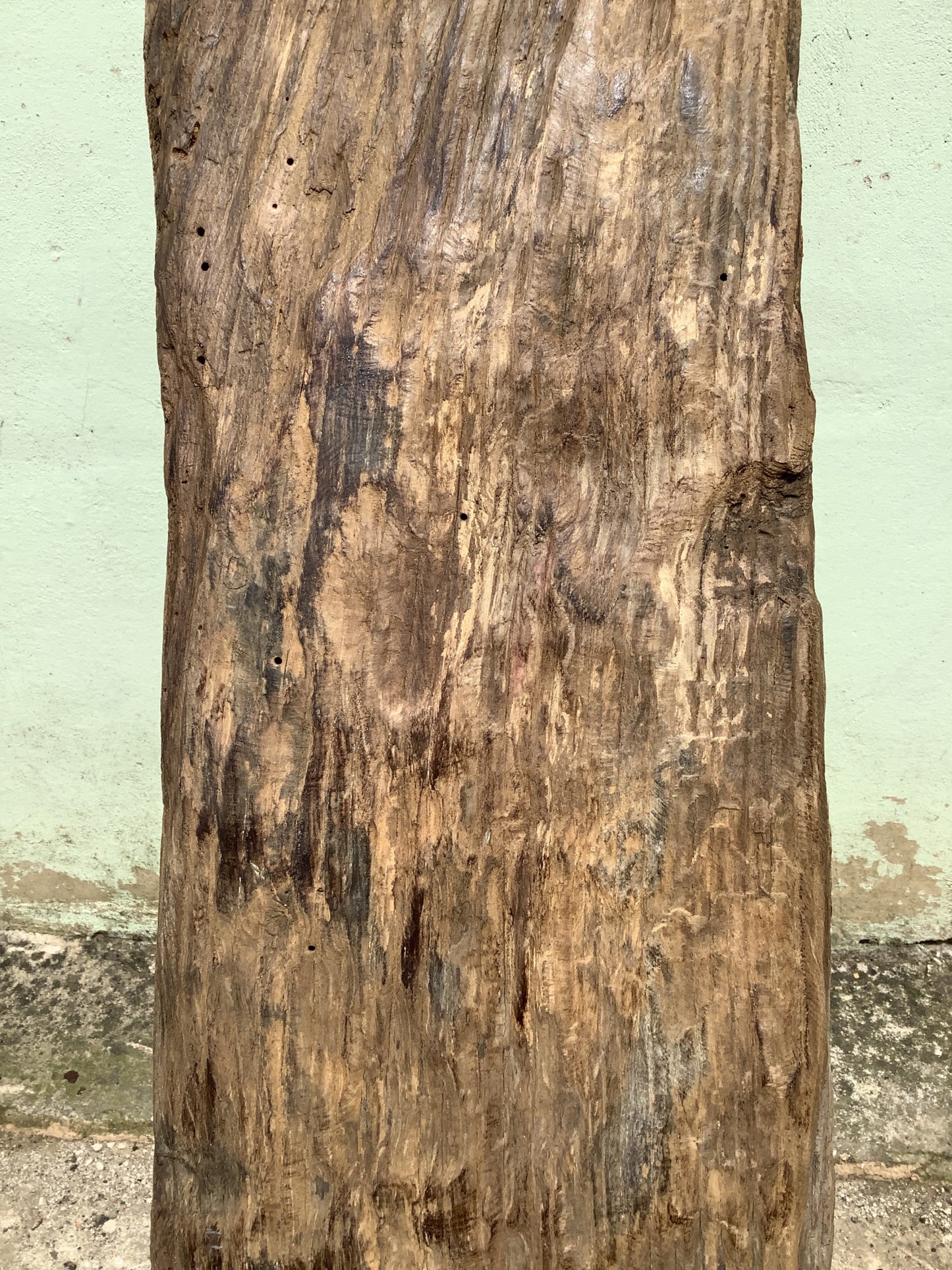 4'0" Long Old Solid English Oak Reclaimed Seasoned Rustic Fireplace Beam Post