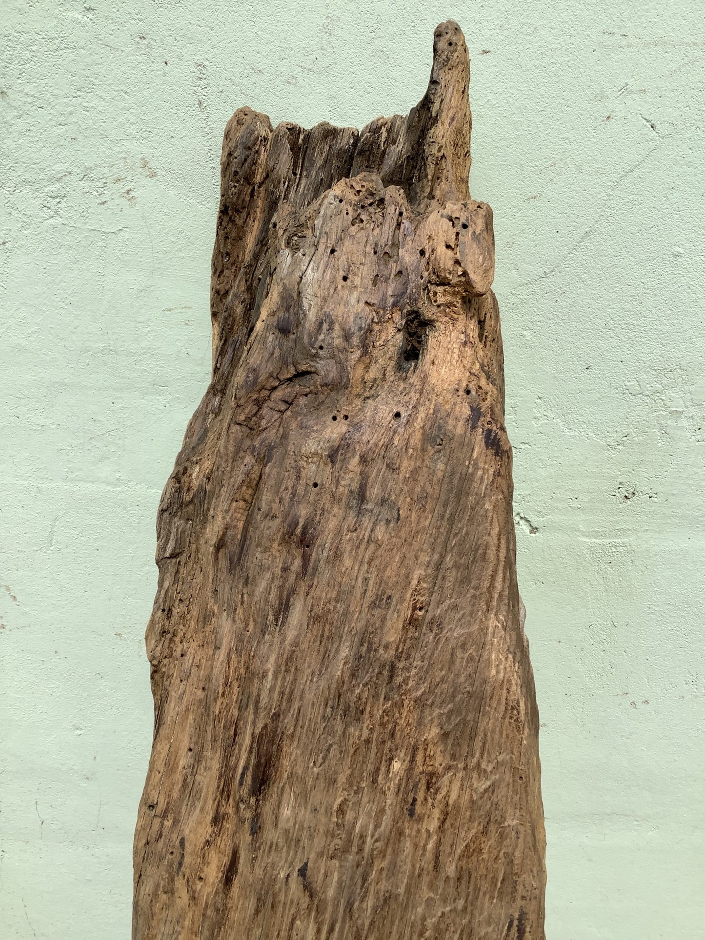 4'0" Long Old Solid English Oak Reclaimed Seasoned Rustic Fireplace Beam Post