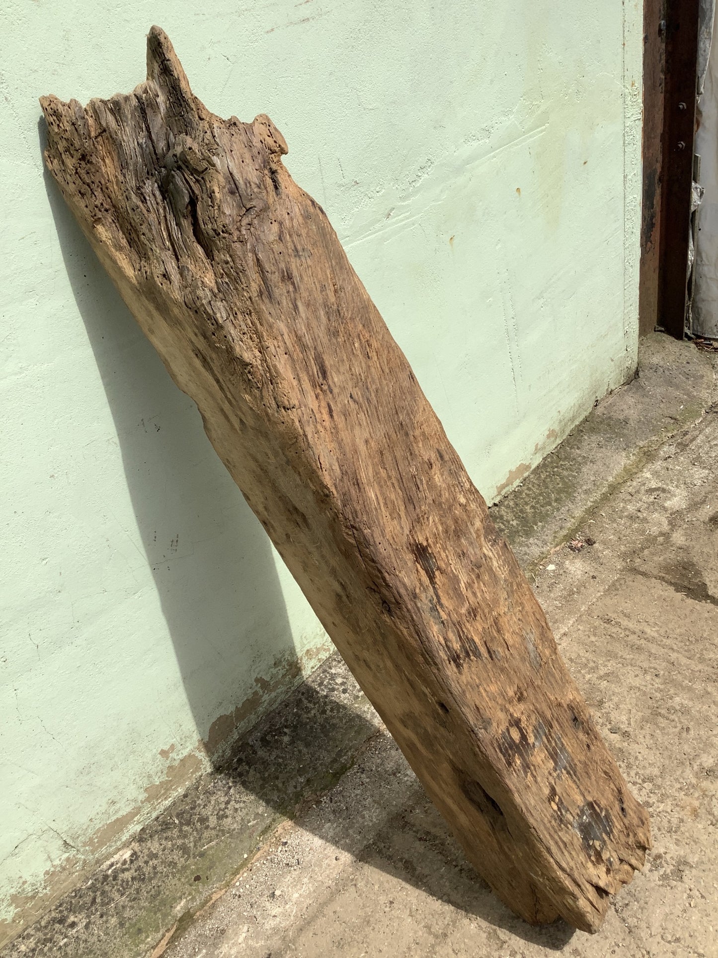 4'0" Long Old Solid English Oak Reclaimed Seasoned Rustic Fireplace Beam Post