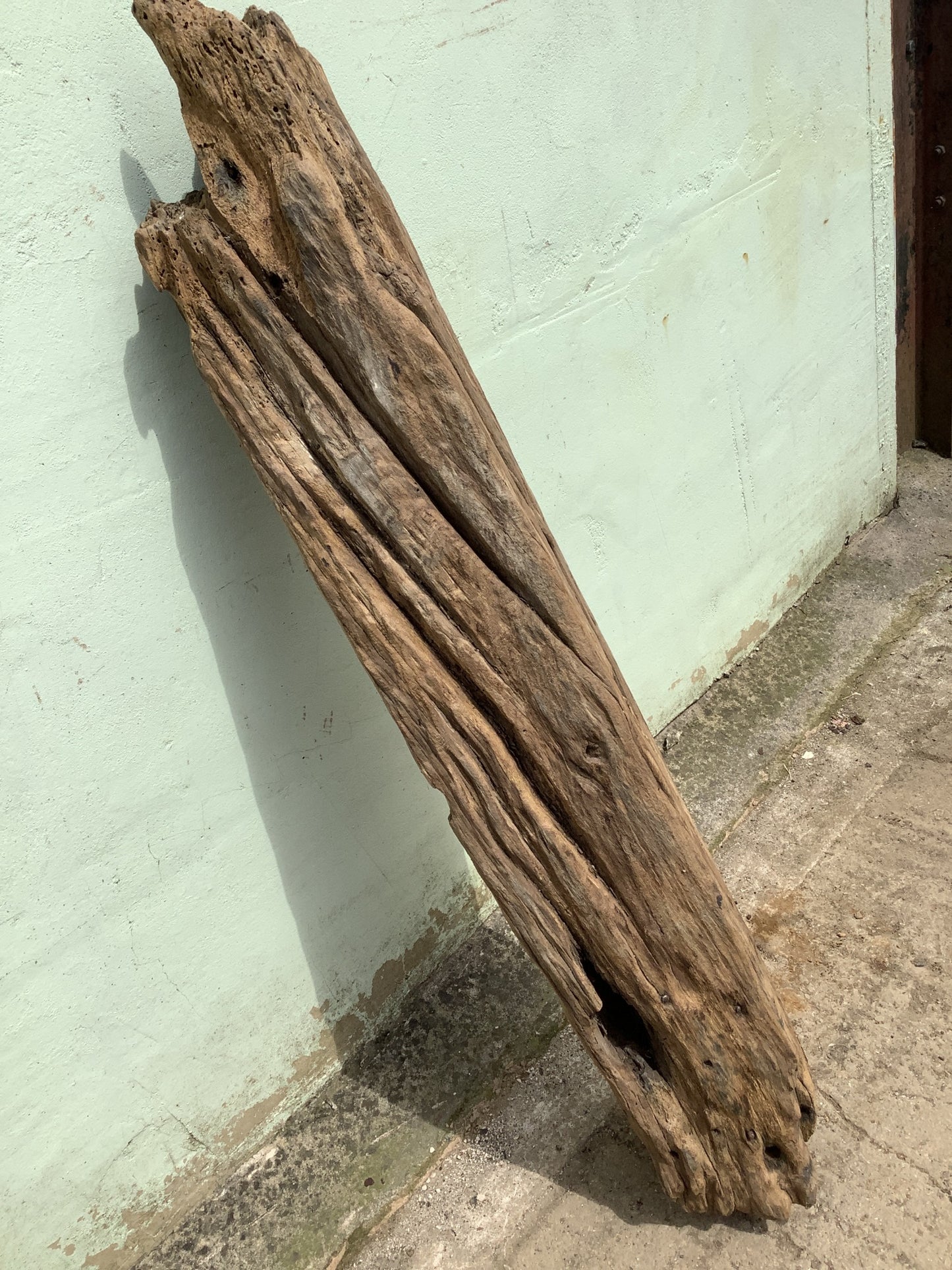 4'0" Long Old Solid English Oak Reclaimed Seasoned Rustic Fireplace Beam Post