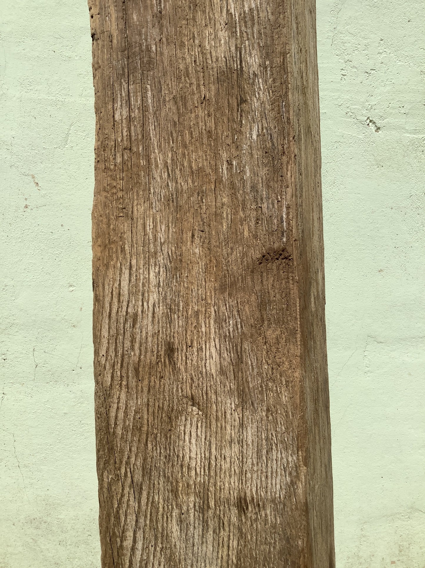 4'3" Long Old Solid English Oak Reclaimed Seasoned Rustic Fireplace Beam Post