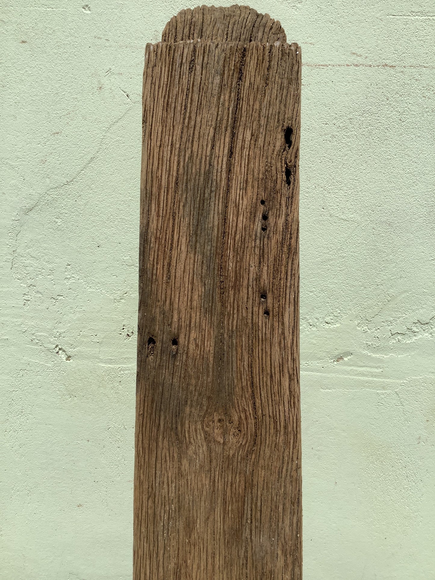 3'9" Long Old Solid English Oak Reclaimed Seasoned Rustic Fireplace Beam Post