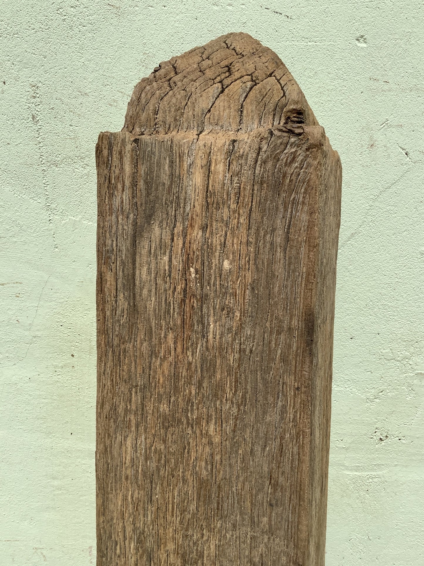 3'9" Long Old Solid English Oak Reclaimed Seasoned Rustic Fireplace Beam Post