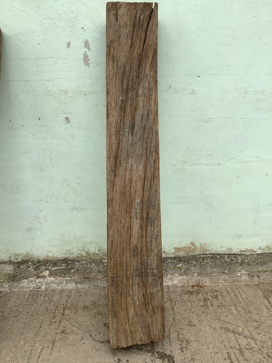 6'0" Long Old Solid English Oak Reclaimed Seasoned Fireplace Beam Post