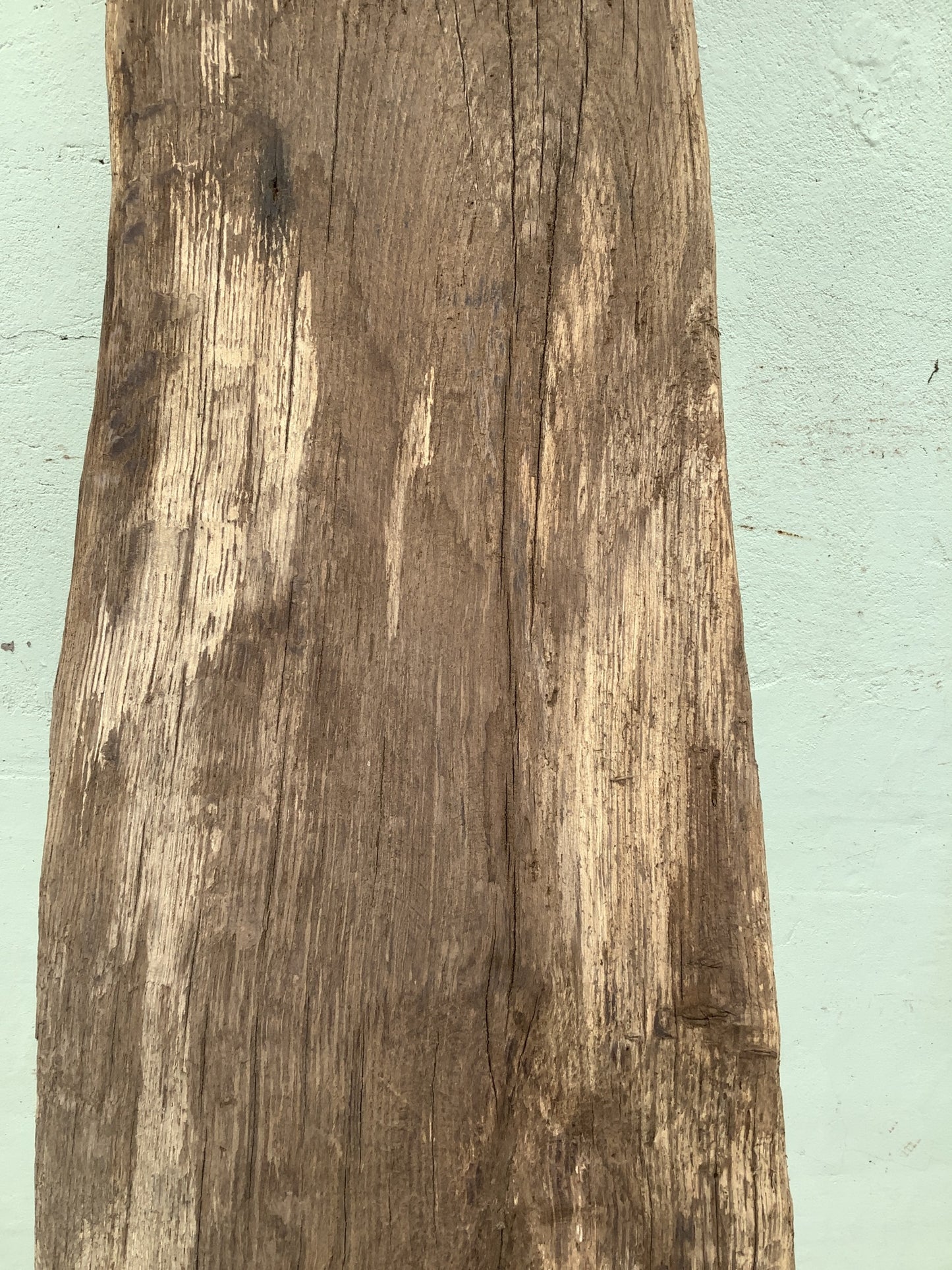 7'11" Long Old Solid English Oak Reclaimed Seasoned Fireplace Beam Post