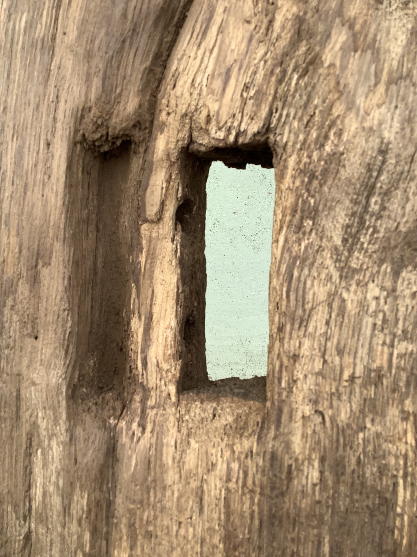 7'11" Long Old Solid English Oak Reclaimed Seasoned Fireplace Beam Post