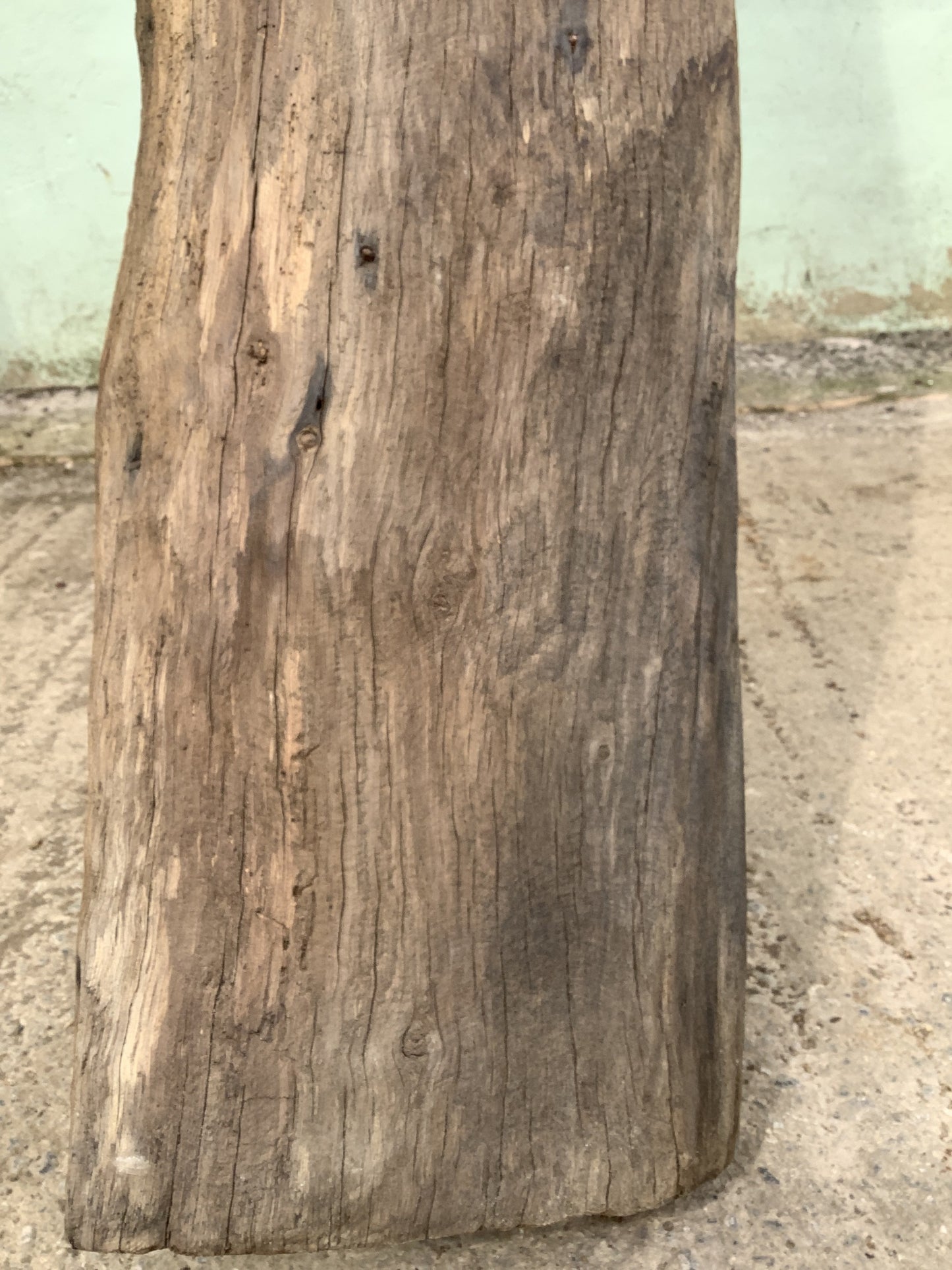 7'11" Long Old Solid English Oak Reclaimed Seasoned Fireplace Beam Post