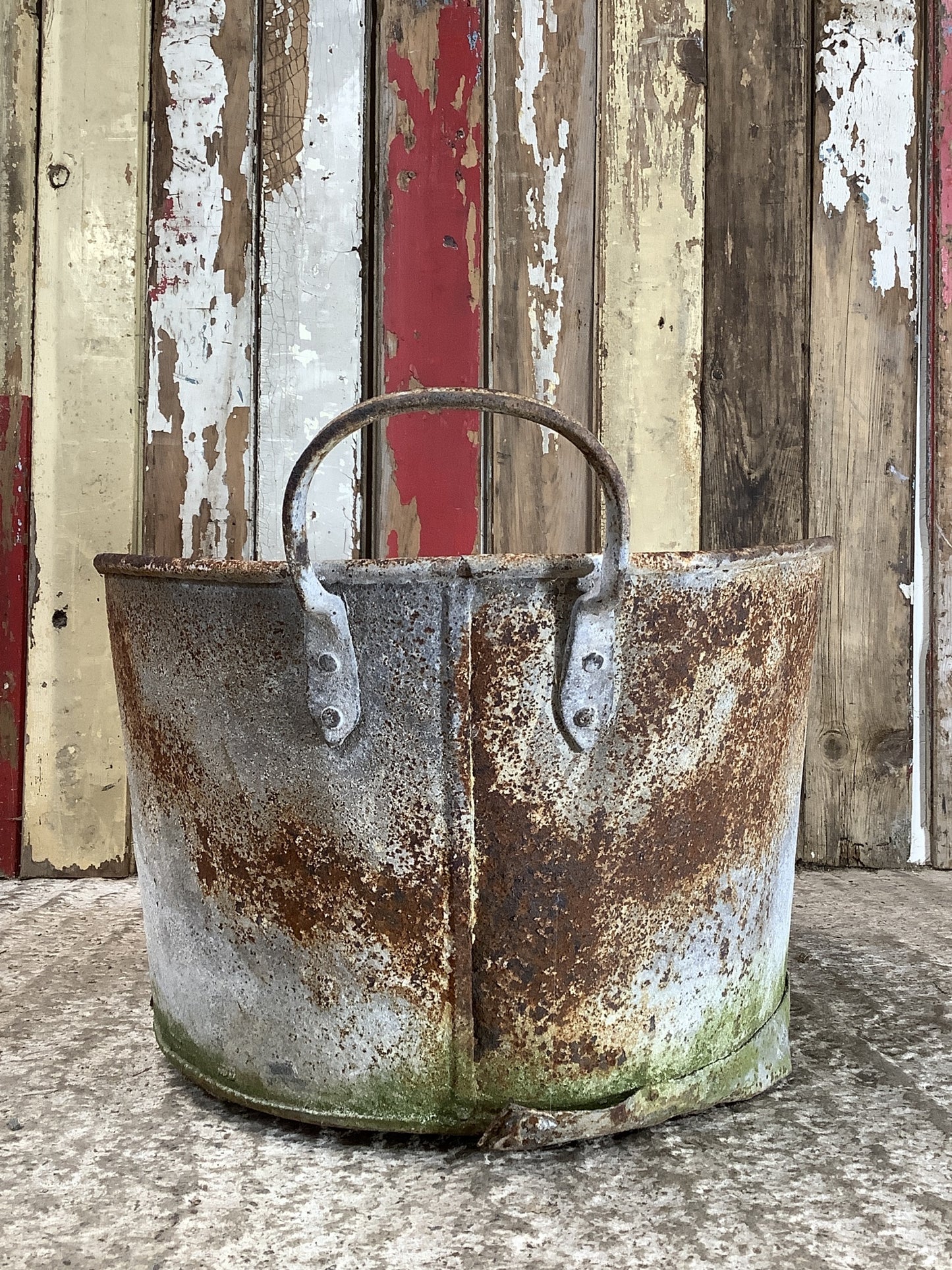 Old Galvanized Rusty Vintage Wash Tub Garden Planter 10"H