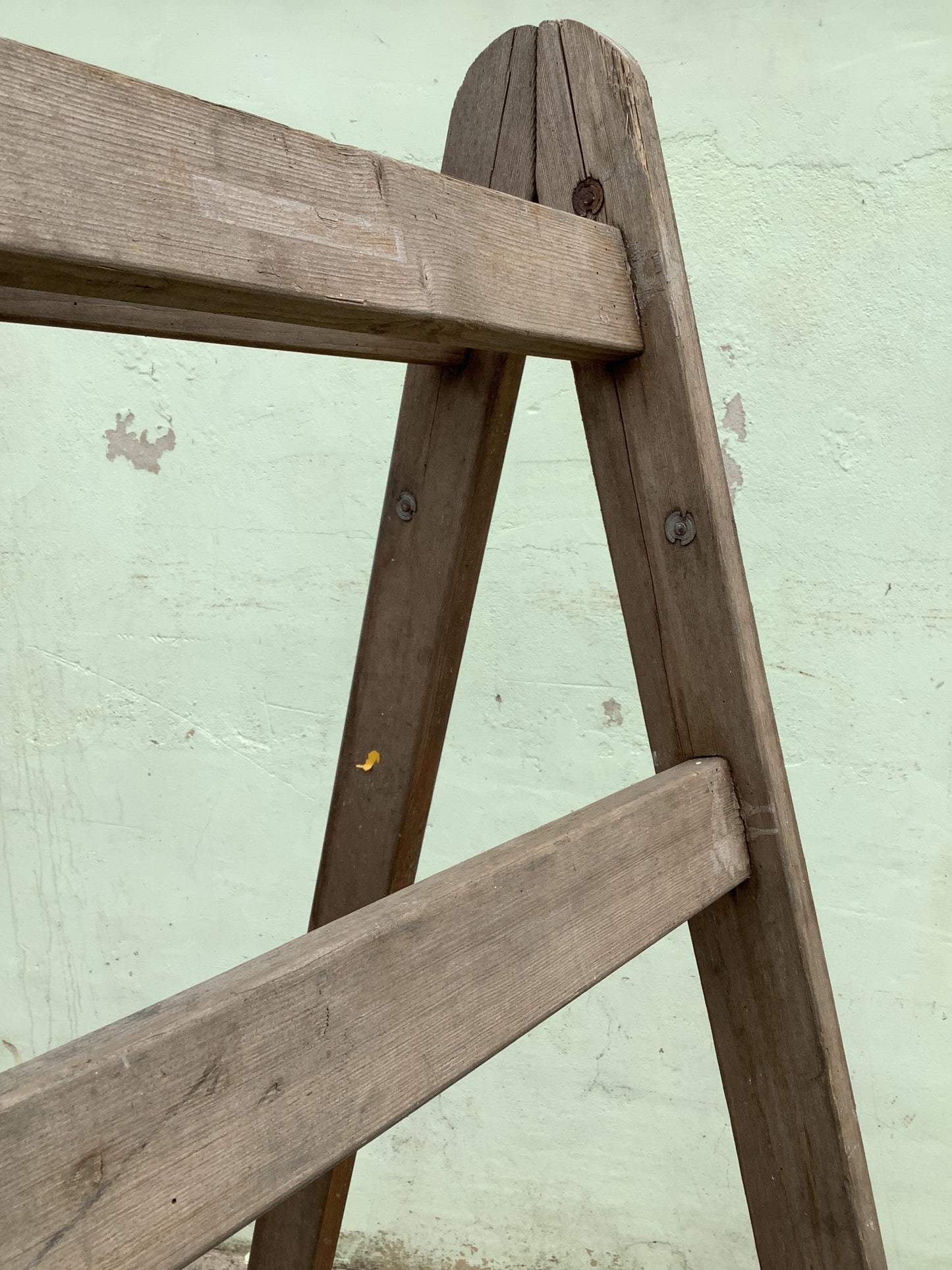 Single Old Reclaimed Vintage Pine Tall Decorators Trestles Frame Easel