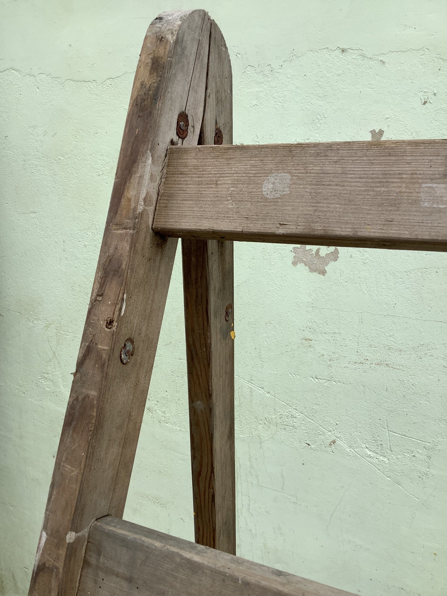 Single Old Reclaimed Vintage Pine Tall Decorators Trestles Frame Easel